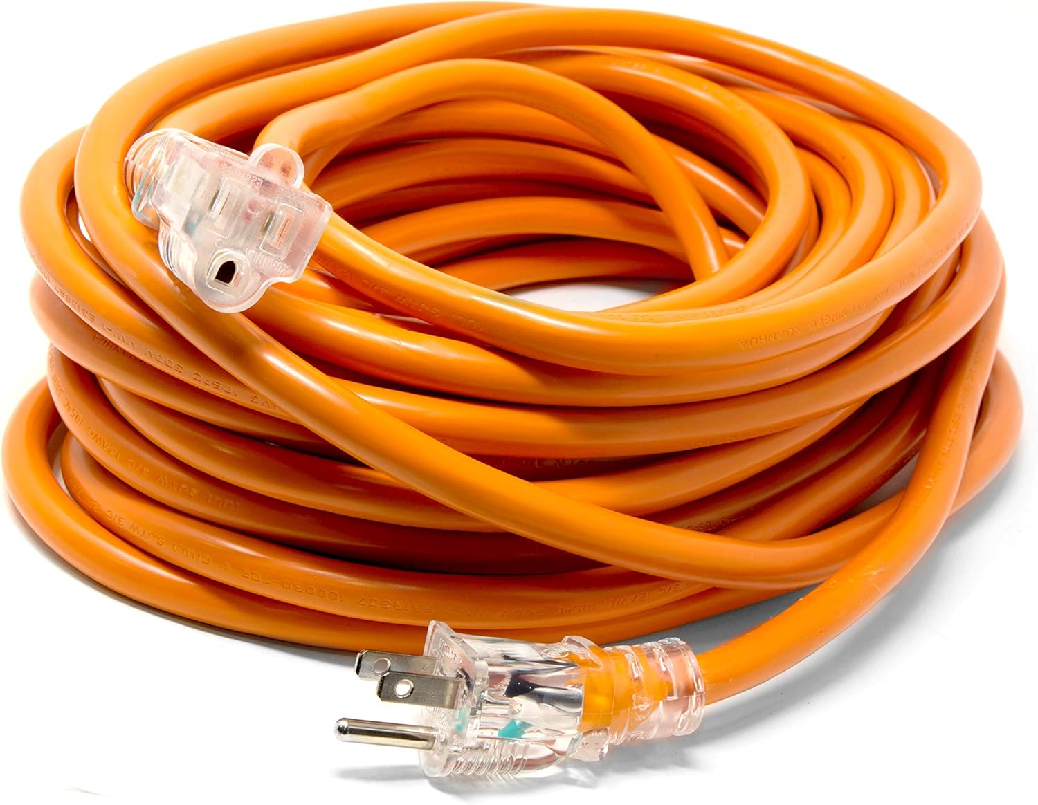 WEN PC5012 50 ft. 12-Gauge Heavy-Duty SJTW Outdoor 12/3 Extension Cord with NEMA 5-15R Light-Up Power Outlet, Black