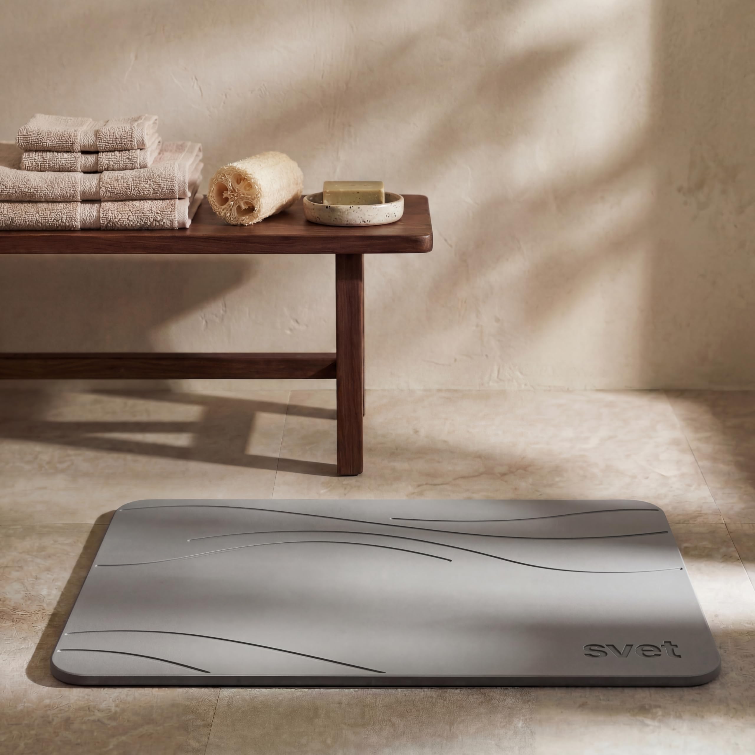 Svet - Alfombra Diatomita Baño - Secado Rápido y Ultra Absorbente, Antideslizante, Antibacteriana y Antihongos, Alfombrilla Baño Diatomita de Piedra. (Mármol Clásico) — view 27