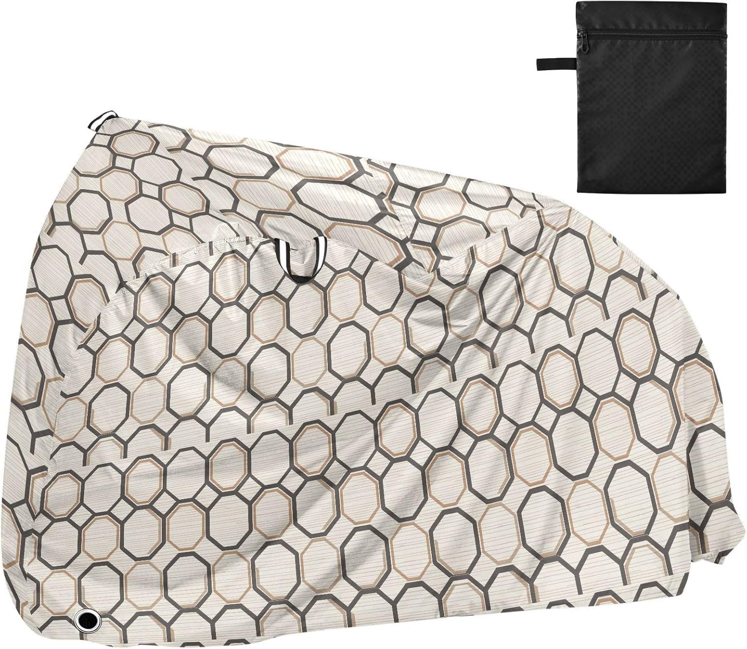 ALAZA Honeycomb Hexagon Bike Cover Waterproof Outdoor Ebike Bicycle Covers Tarp Protection for 1/2 Bikes, Sun UV Dust Wind Proof