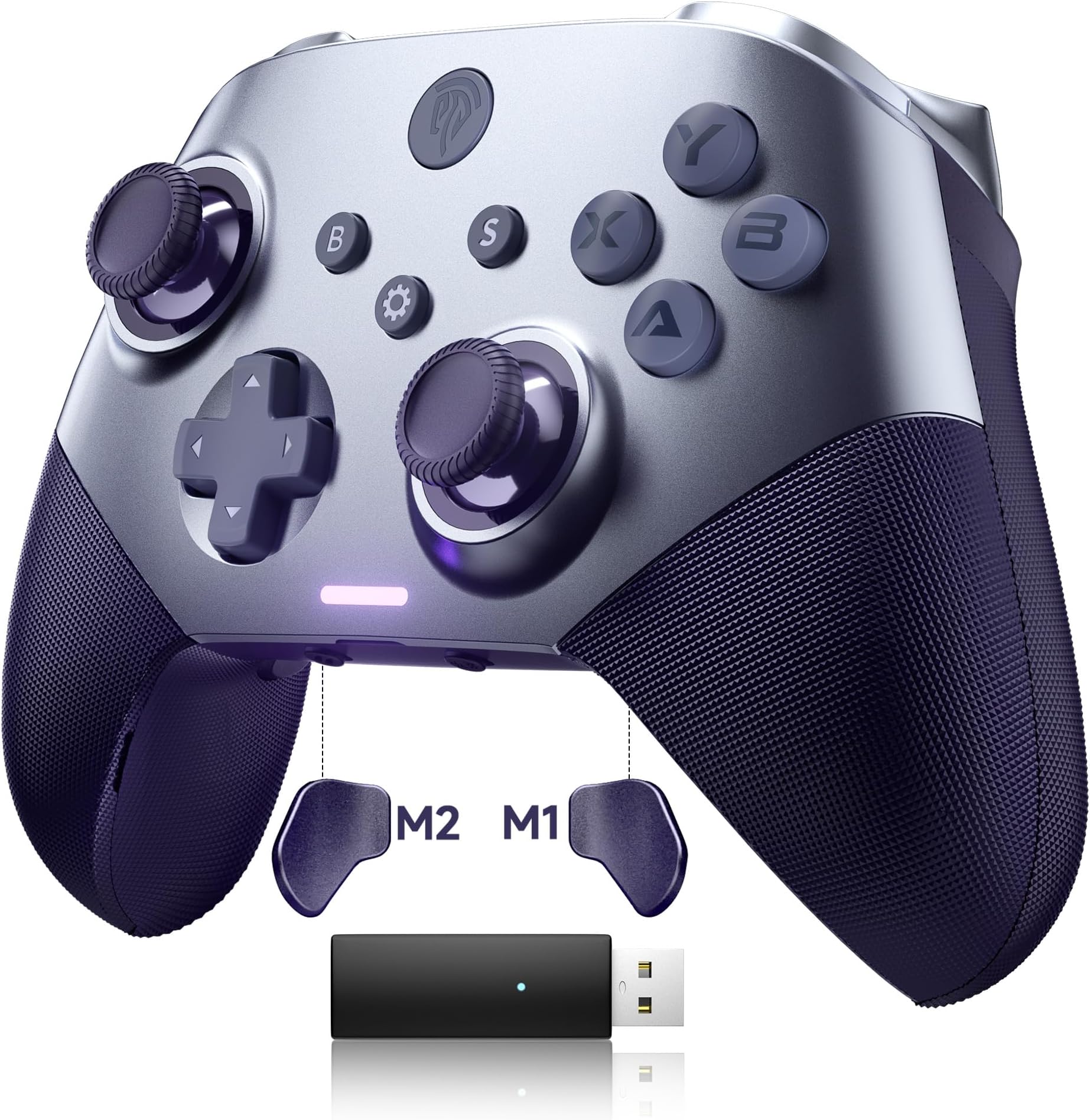 EasySMX Wireless PC Controller, Bluetooth Game Controller, Hall Joysticks&Triggers No Drift, PC, Switch and Steam, ios, Replacable Faceplate, Mechanical, 40 Hours
