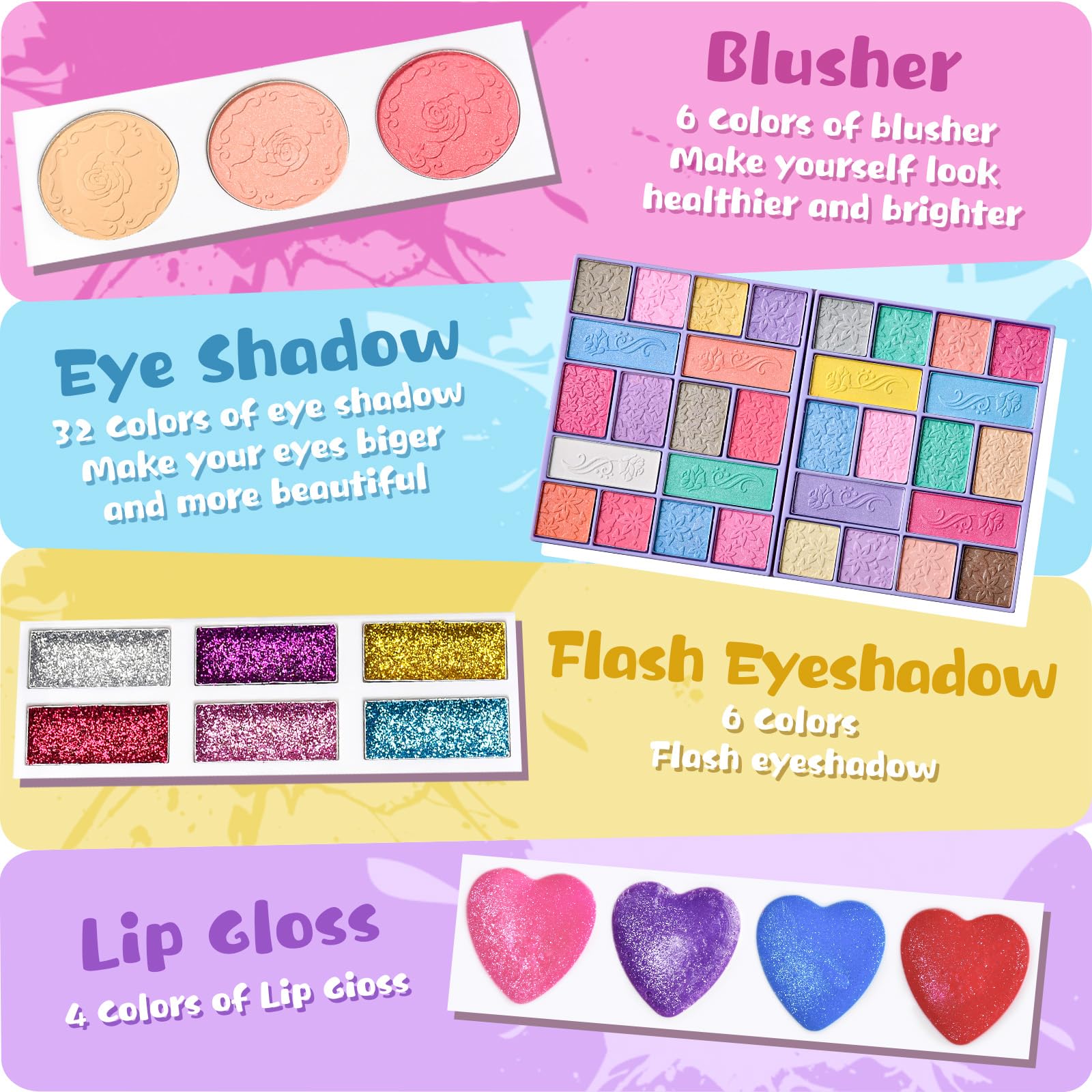 Set De Maquillaje Infantil Unicornio Lavable | Incluye Sombras, Gloss Y Pinceles | Regalo Para Niñas 6-10 Años