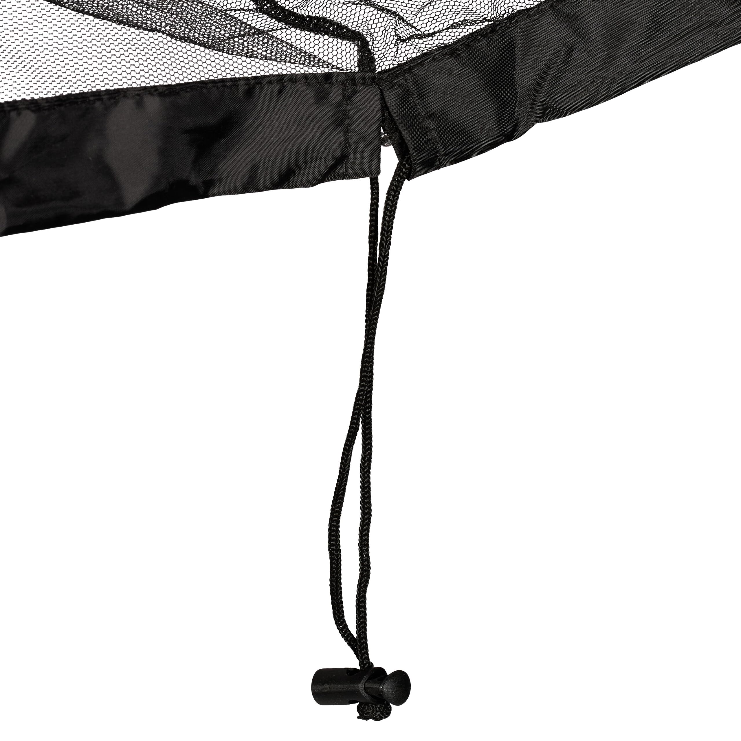 Relaxdays Moustiquaire Parasol, 250-300 cm, extérieure, Mailles serrées, Ajustable, Protection Contre Insectes, Noir