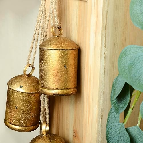 Miniatura 3 de Campana de vaca para árbol de Navidad, decoraciones de Navidad con acabado antiguo, adornos de campana de Navidad para campanas de Navidad,