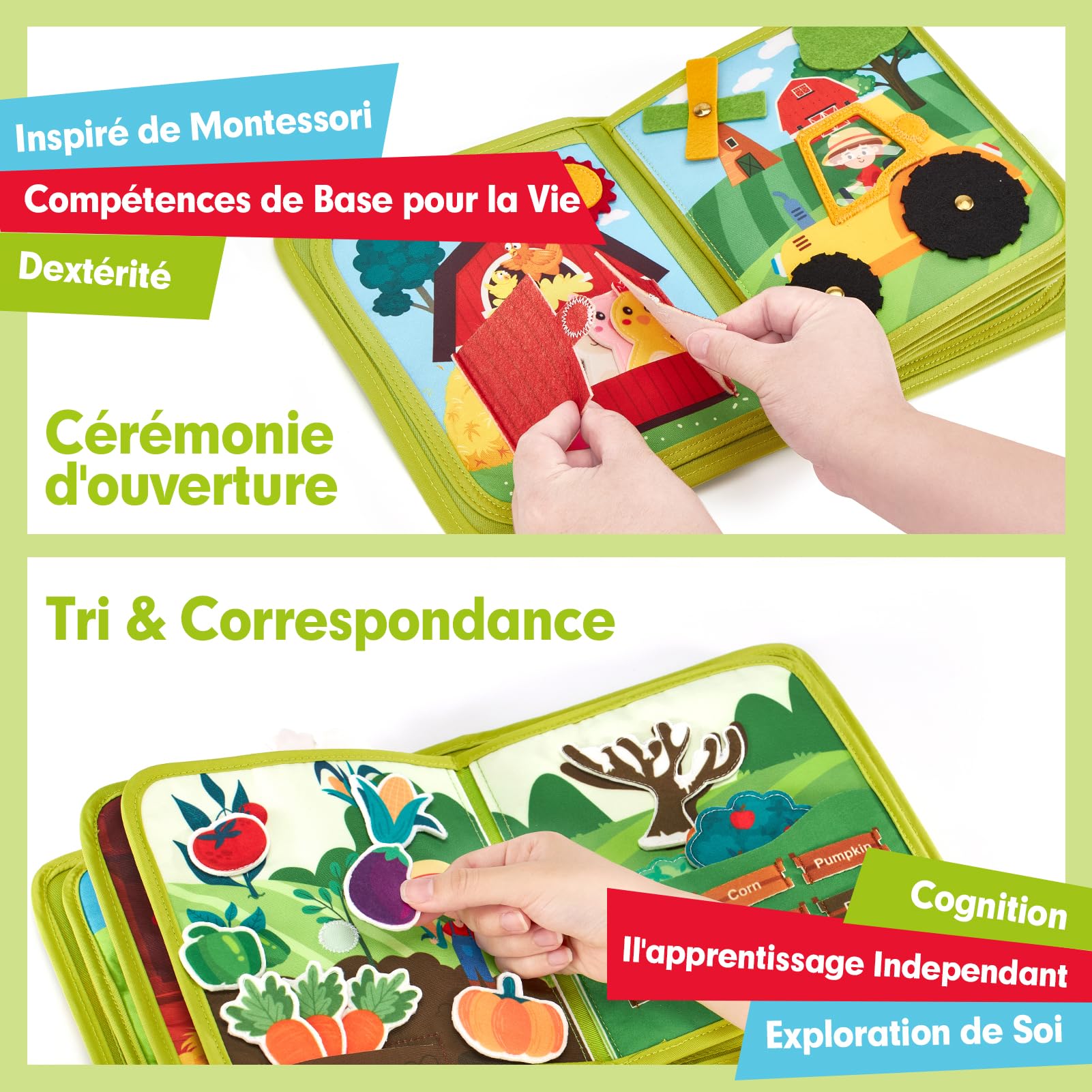 hahaland Jouet Bebe 1 an Busy Board Montessori âge 1 an avec 6 Couches Planche, Jouet Enfant 1 2 3 4 Ans Jeux Montessori Jouets d'activité et de Développement, Cadeau Enfant 1 2 3 Ans