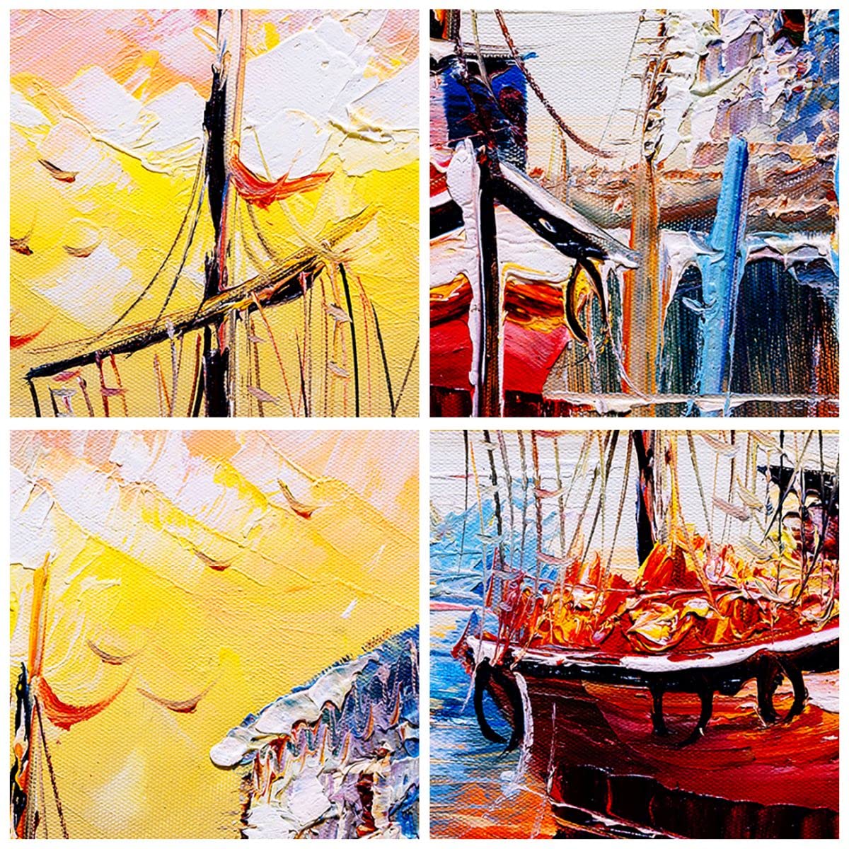 Tableau Déco ARTTOR Impression Sur Verre 90x30cm - Paysage Montagne Bateau
