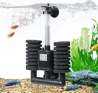 TARARIUM Sponge Filter Aquarium Filter Electric Power Double Sponge Filter for 10-40 Gallon Betta Fry Aquarium Fish Tank.