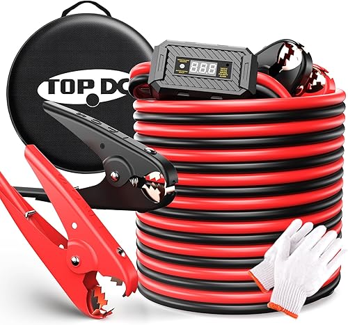 Miniatura 11 de TOPDC Cables de puente de alta resistencia calibre 0 20 pies 1000 amperios cables de refuerzo para batería de automóvil, cables de calibre 2/0