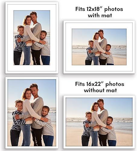 Vista 669 de Americanflat Portarretratos de 8 x 12 pulgadas con plexiglás pulido, juego de 2 portarretratos de 6 x 8 pulgadas con paspartú o para fotos de 8 x 12