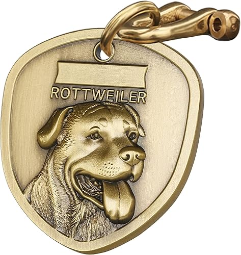 Etiquetas para perro personalizadas de cobre puro vintage, patrón de mascotas en relieve tridimensional, etiquetas personalizadas para mascotas