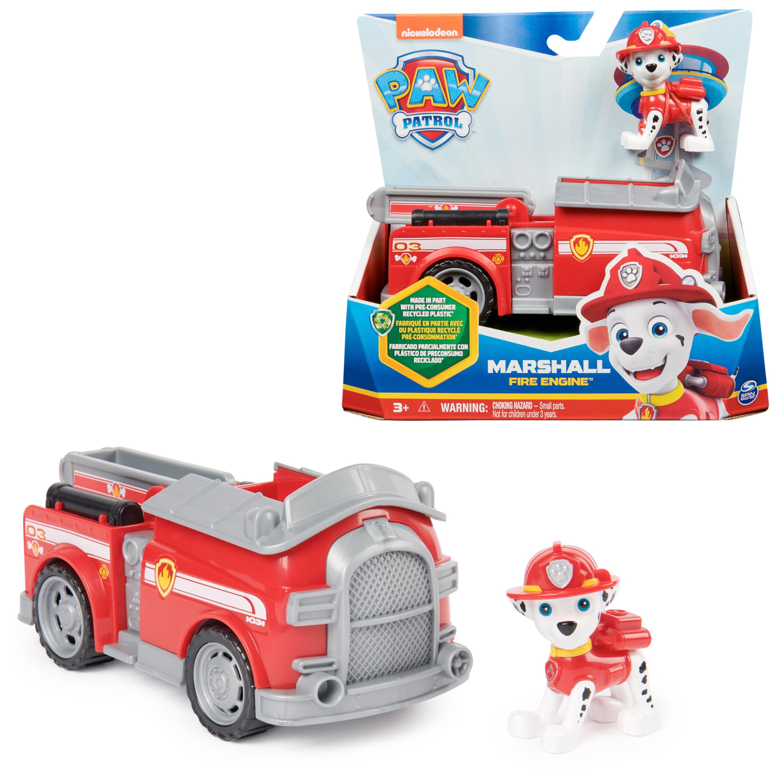 Paw Patrol, Camion dei Pompieri di Marshall, Veicolo e Personaggio Marshall, Giochi Bambini, 3+ anni