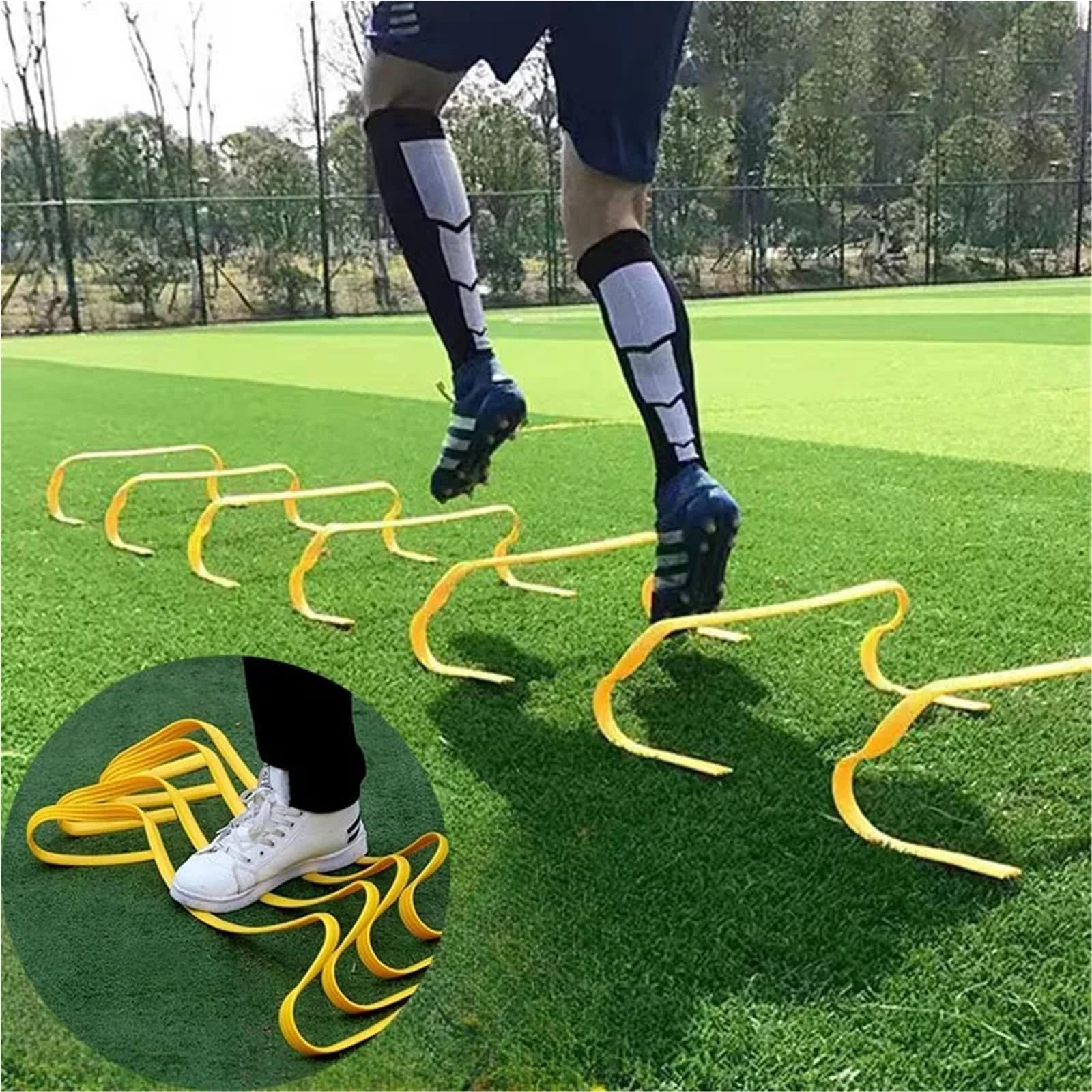 3 Ostacoli da Calcio Portatili, for Allenamento Funzionale di velocità e agilit, Scala Sicurezza Sportiva, Attrezzatura for per Allenamento Sportivo