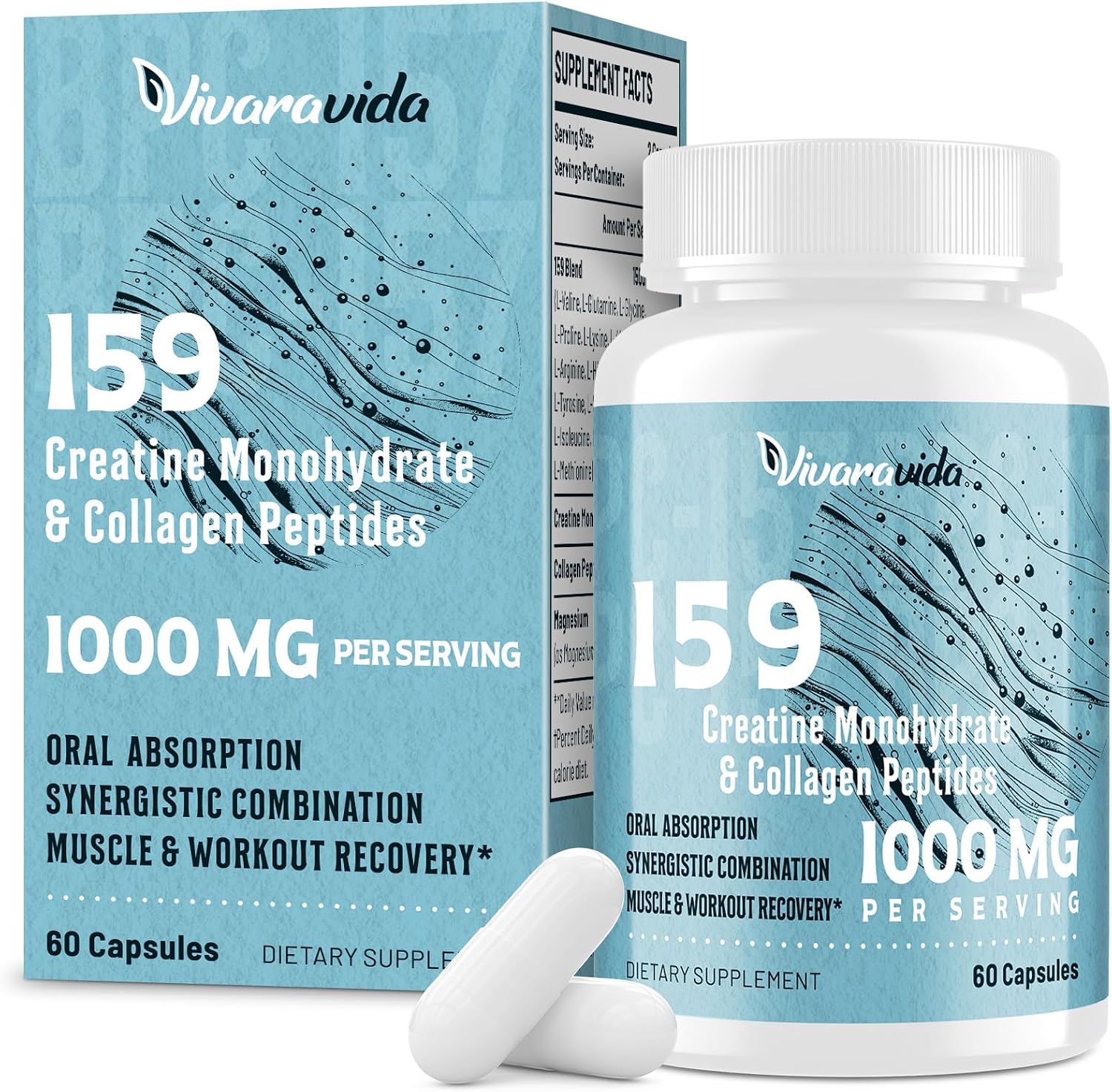 1500mcg Peptide Formula – New BPC 159 Advanced Complex | Collagen Amino Blend for Post-Workout Support | 60 Capsules