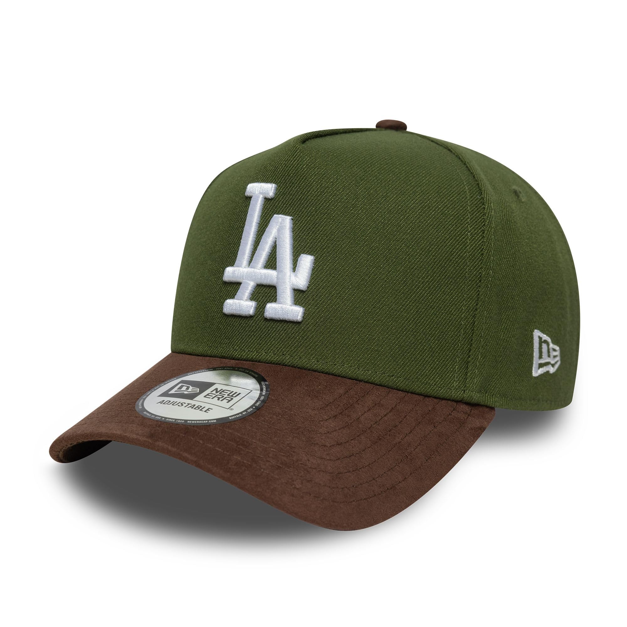New Era Los Angeles Dodgers E-Frame Suede Visor Cap Olive Green โ image 1
