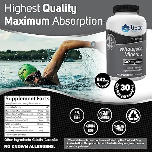 Miniatura 3 de Trace Minerals Wholefood Minerals - Suplemento de apoyo para la salud corporal y cerebral - Suplemento alimenticio para la salud con polen de abeja