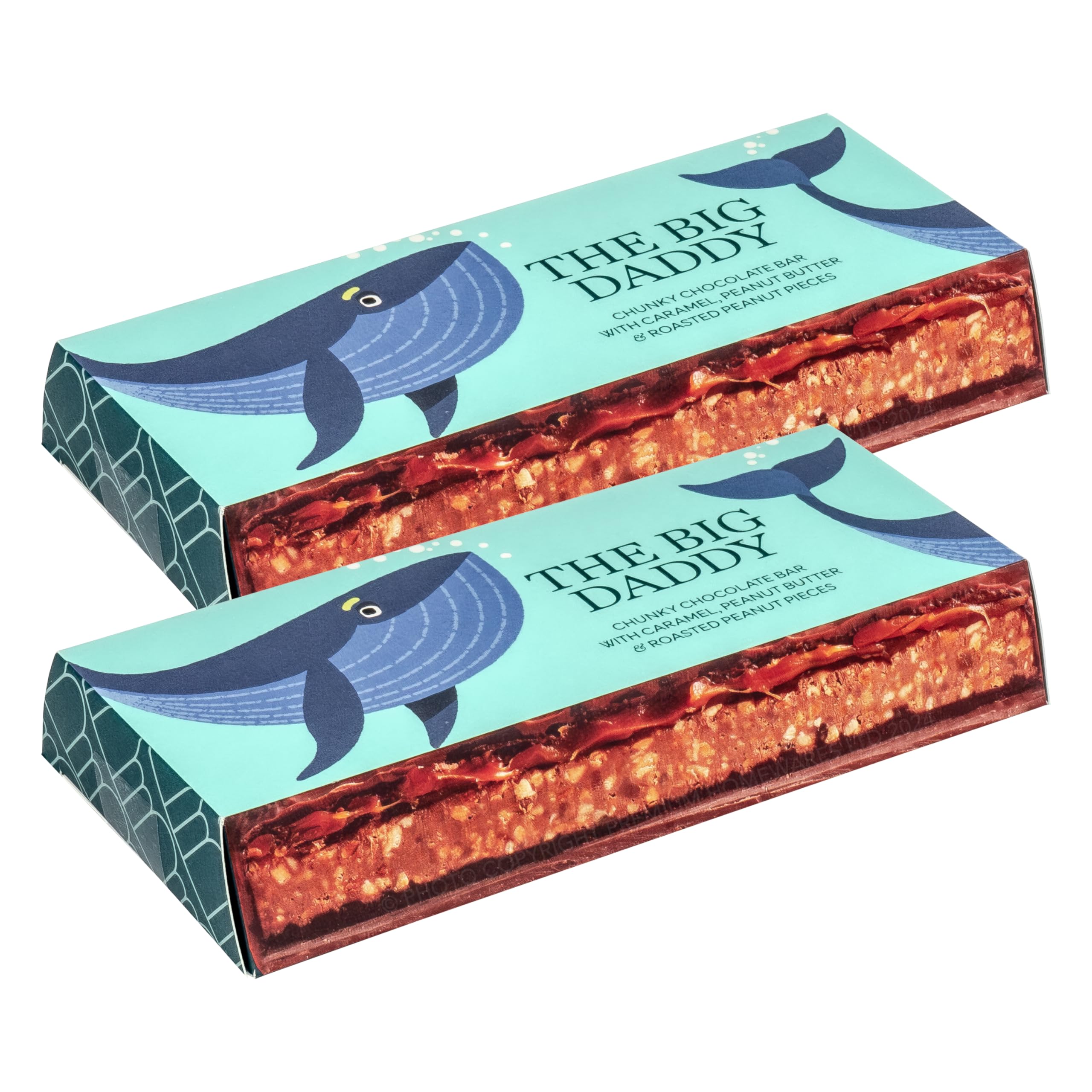 The Big Daddy Duo Giant Chunky Peanut Butter, Roasted Peanut & Caramel Father's Day Chocolate Bar Gifts - Set of 2 x 300g (600g)