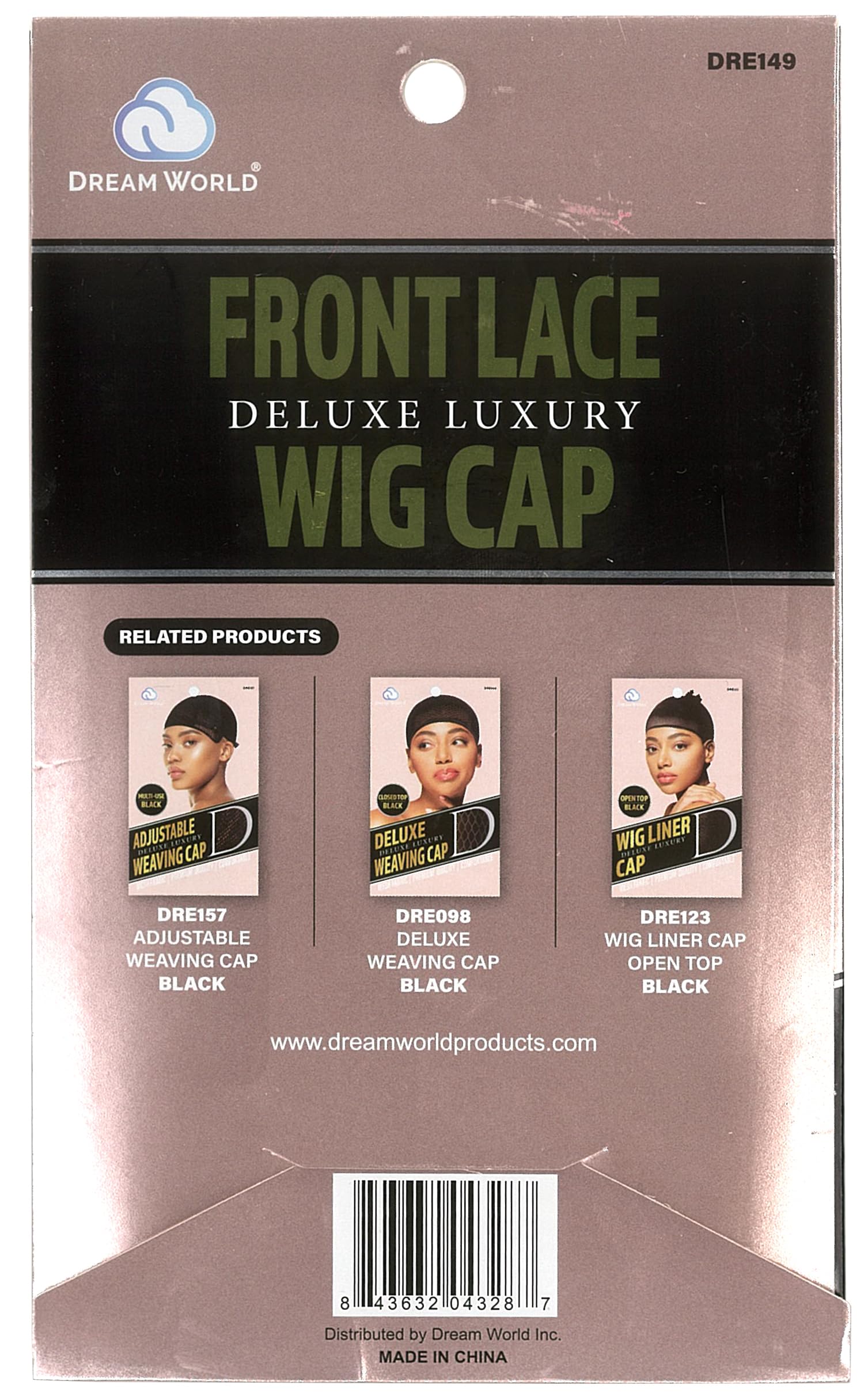 Dream World Women's Front Lace Wig Cap Black/Beige