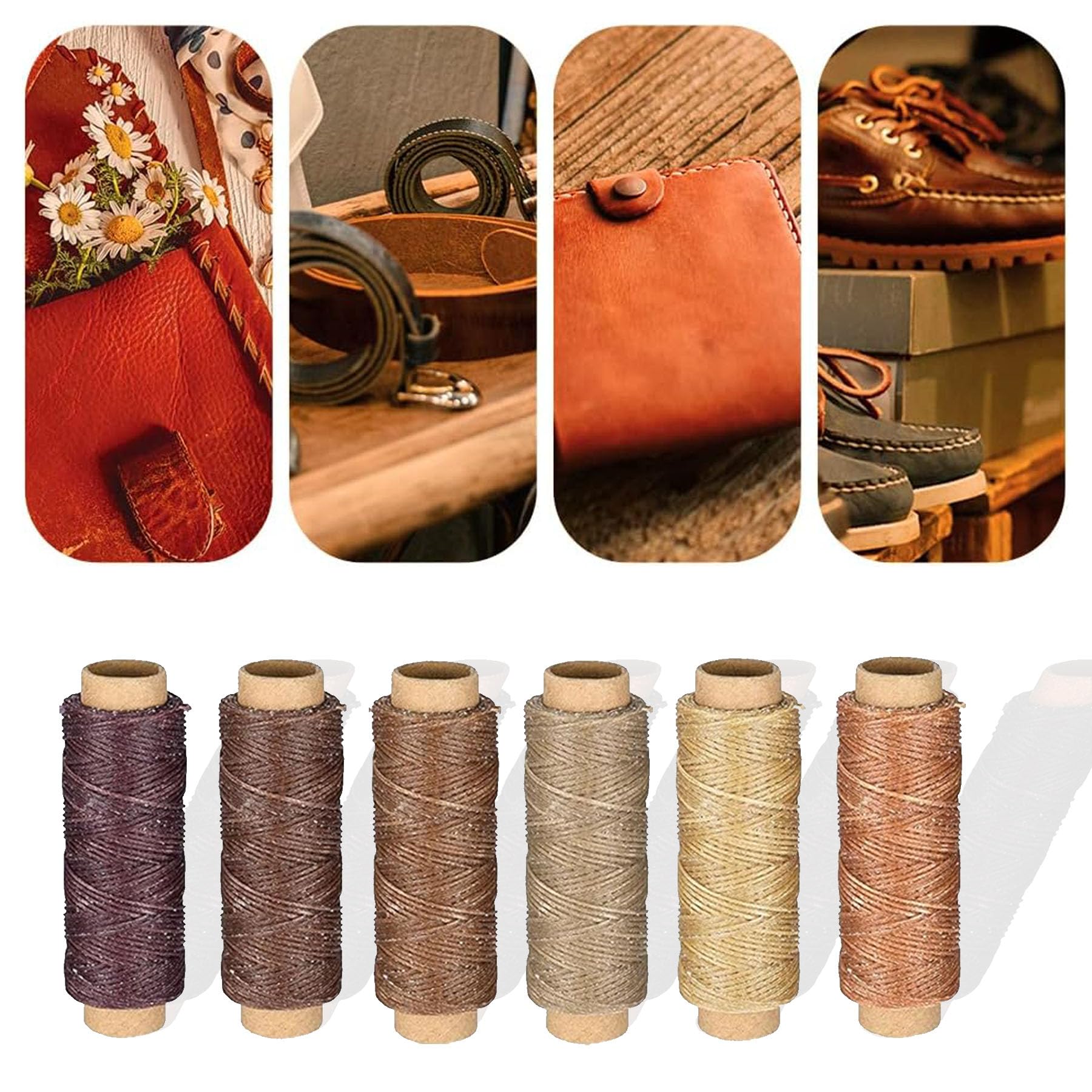 Fil De Cire Plat Fait à La Main Pour L'artisanat Du Cuir, Couture à La Main, Cordes Enduites De Cire Pour Bricolage, Chaussures De Réparation, Outils De Couture, 0.8mm, 1.0mm