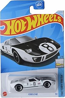 Hot Wheels Ford GT40, Factory Fresh 2/10 [White/Black] 12/250