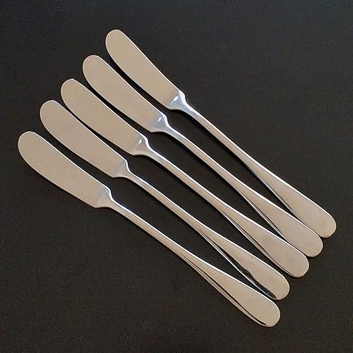 Miniatura 2 de Juego de 5 cuchillos de mantequilla de acero inoxidable, aplicador de mantequilla, productos para untar, quesos suaves y mermelada