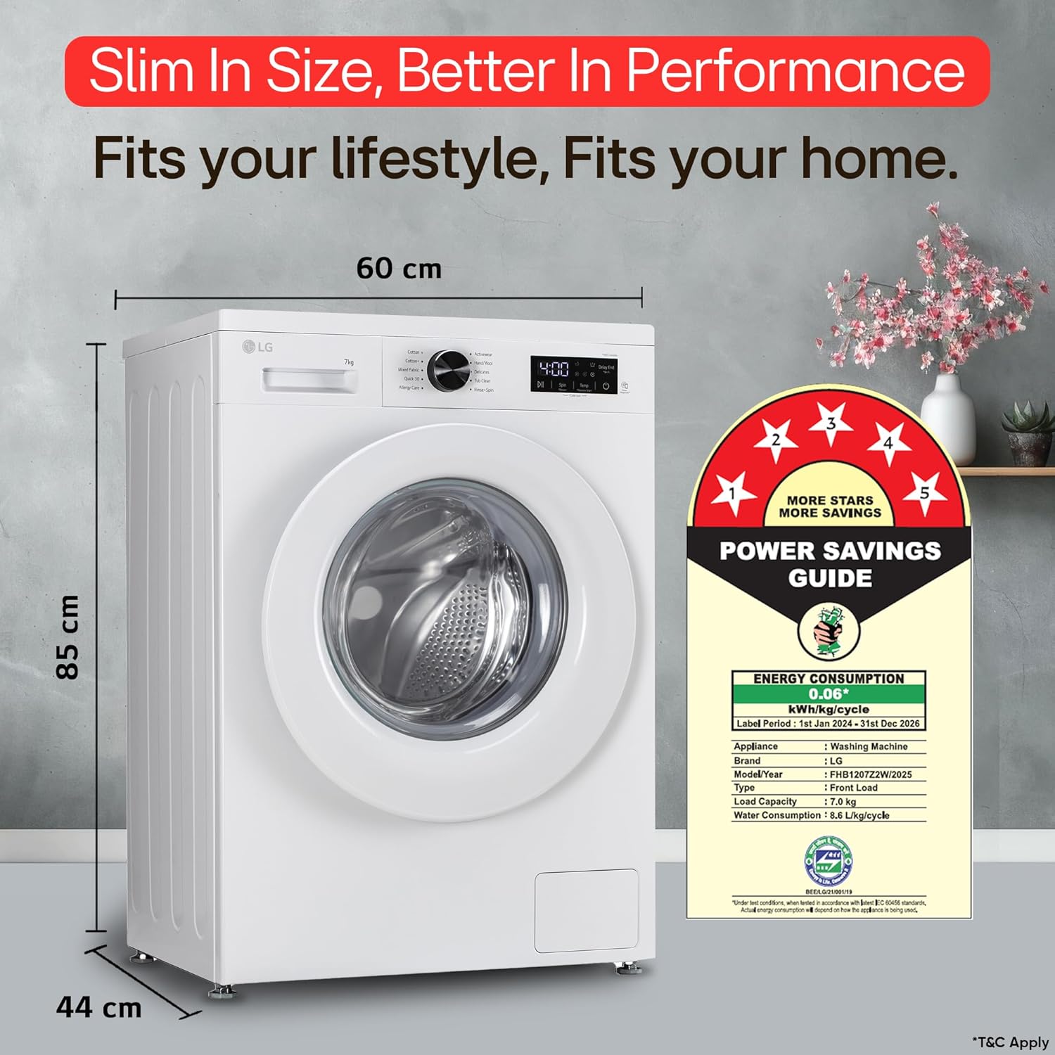 LG Smart Choice, 7 Kg, 5 Star, Steam, Inverter Direct Drive Technology, 6 Motion DD, Fully-Automatic Front Load Washing Machine (FHB1207Z2W, Remove Allergens & Stain, In-Built Heater, Essence White) - Image 5