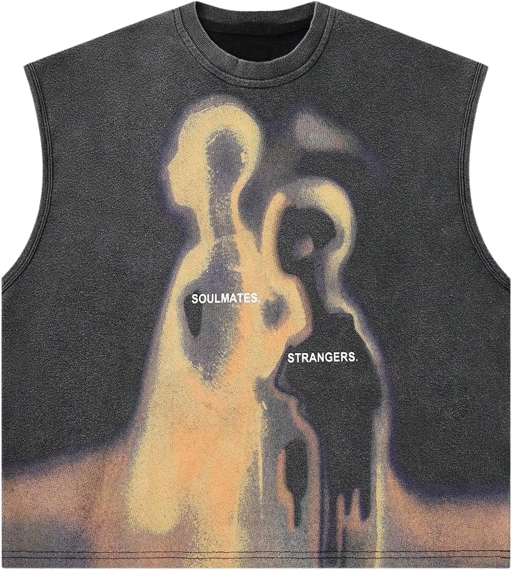 SOLY HUX Men's Graphic Tank Top Oversized Crew Neck Sleeveless Loose Fit Vintage Summer Tops Shirts