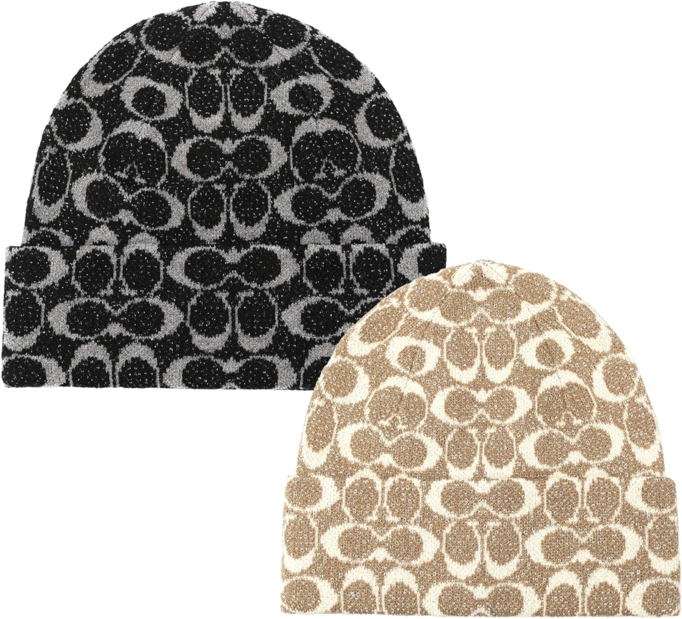 Coach Womens Metallic Signature C Knit Beanie - Image 5