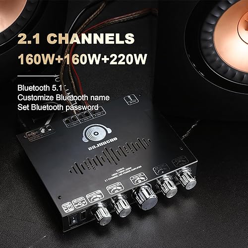 Miniatura 17 de TDA7498E Bluetooth Amplificador de Potencia Junta con Subwoofer 2.1 Canal 160W × 2+220W, 15V-36V Módulo amplificador de potencia de audio