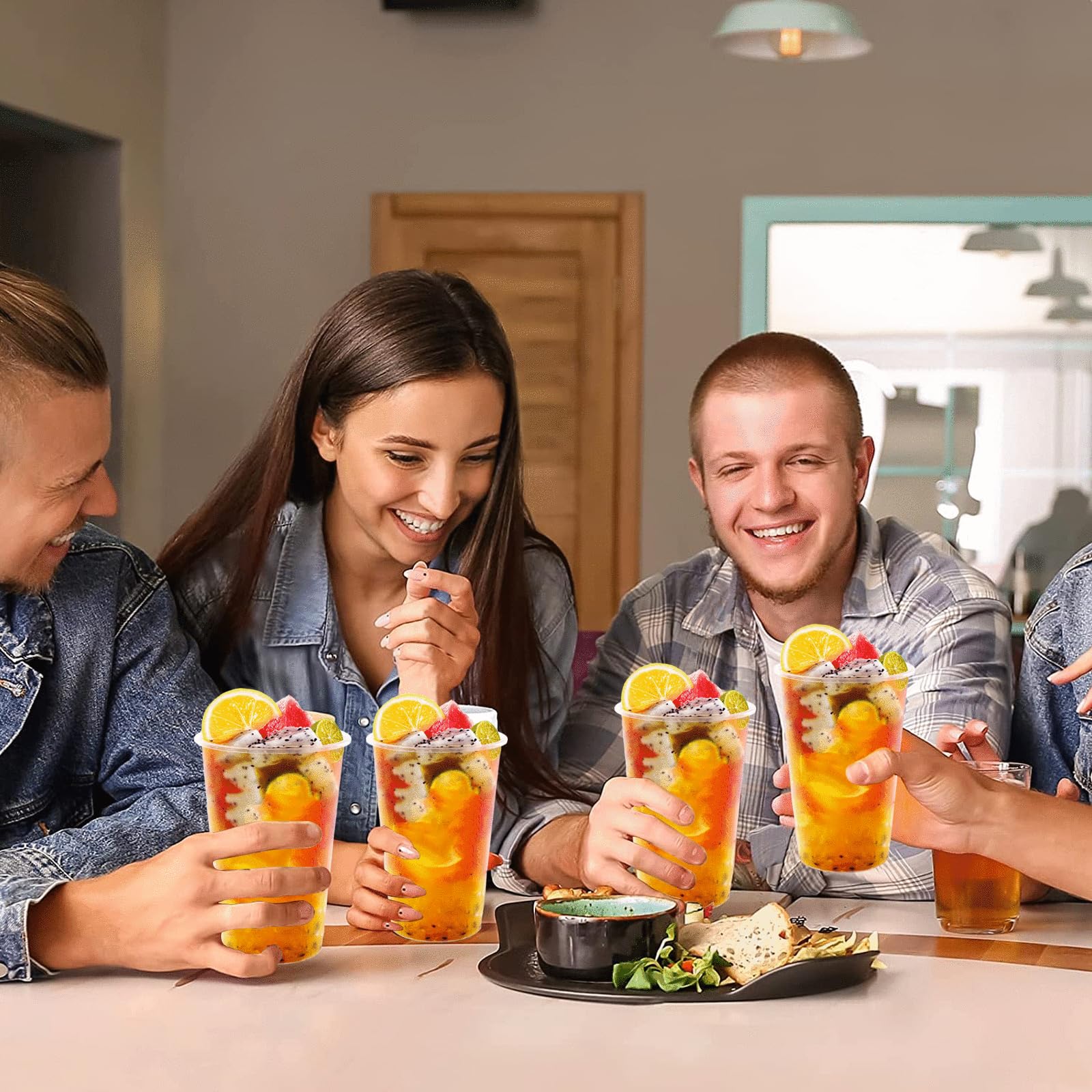 100 sztuk plastikowych kubków, 400 ml, zestaw kubków imprezowych z tworzywa sztucznego, matowe plastikowe kubki na przyjęcia z napojami, urodziny, wesele