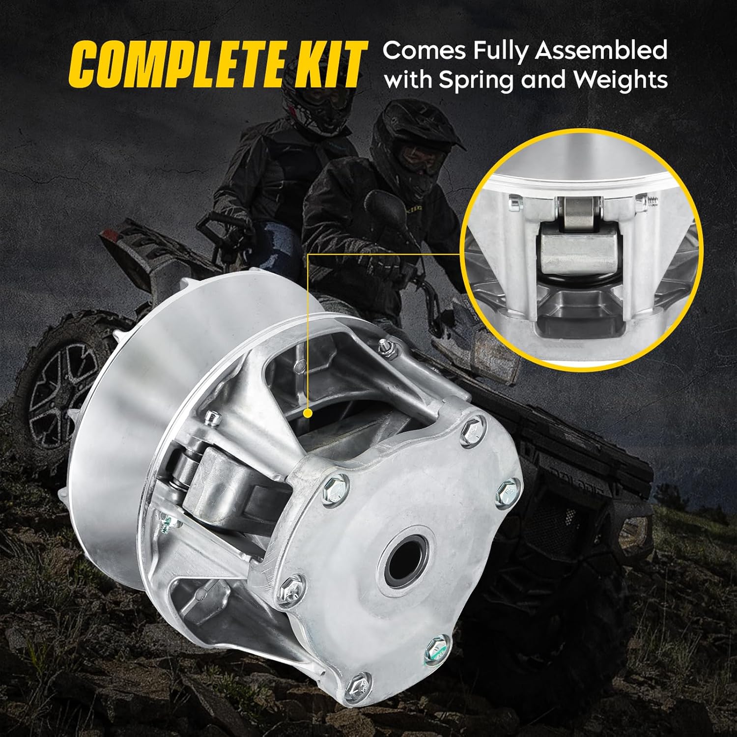 Primary Drive Clutch for Polaris 2015-2019 Ranger XP 900/ Crew 900, 2015-2023 RZR 900 (including 900 S, 4 900, Trail, Trail S), Pretuned With Weights & Spring, Replaces for 1323283, 1323130