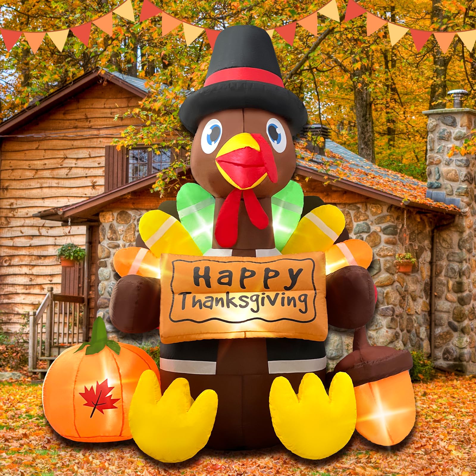 Opemon 6FT Thanksgiving Inflatable Turkey