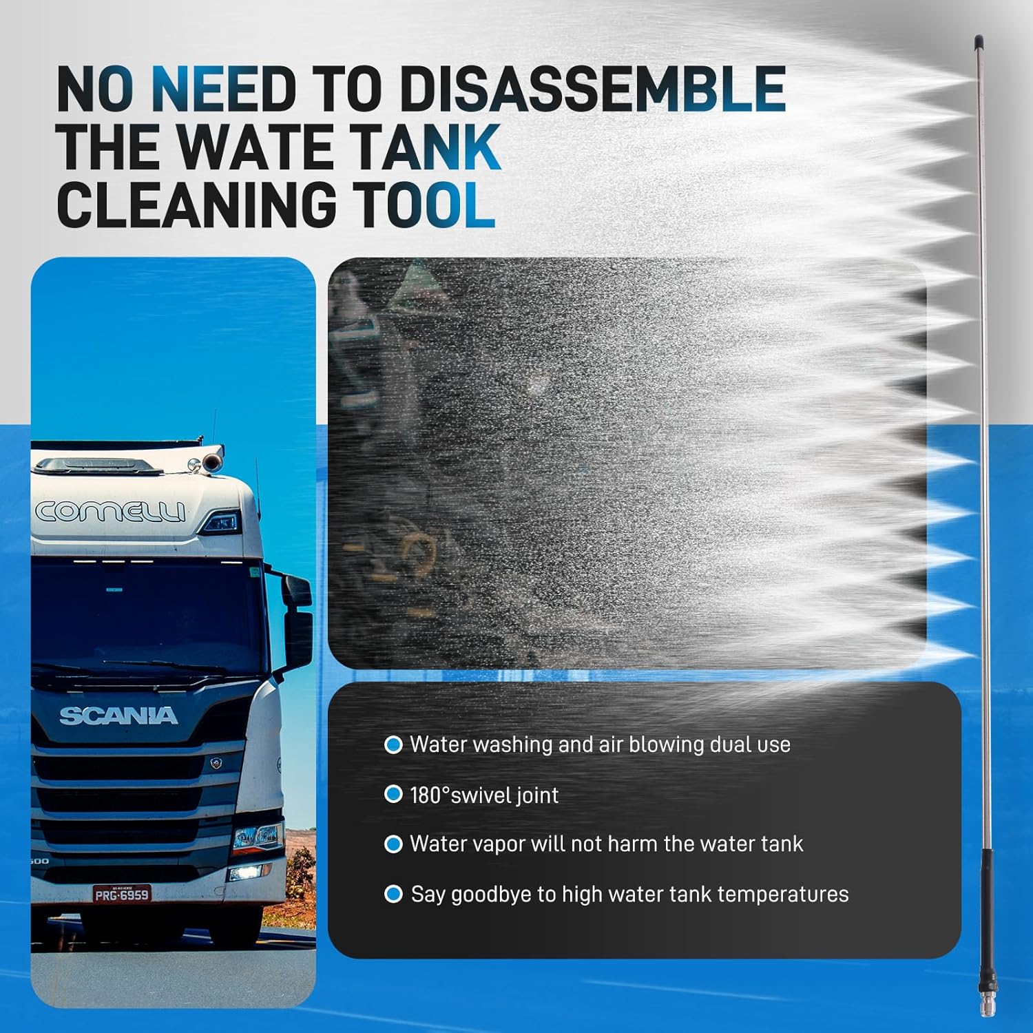 40 in Radiator Cleaning Wand,Radiator Cleaning Tool,Radiator Genie Water Air Cleaning Wands, Home Car Truck Power Washer Wand, Fit Over Max 5000PSI Pressure Washer(With Switch)