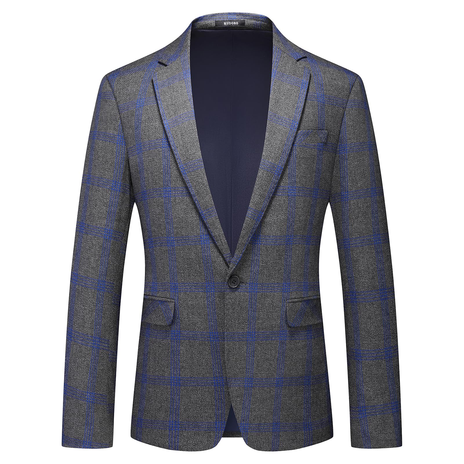 Mens Plaid Blazer Sports Coat Casual Slim Fit Checkered Blazer for Men Wedding