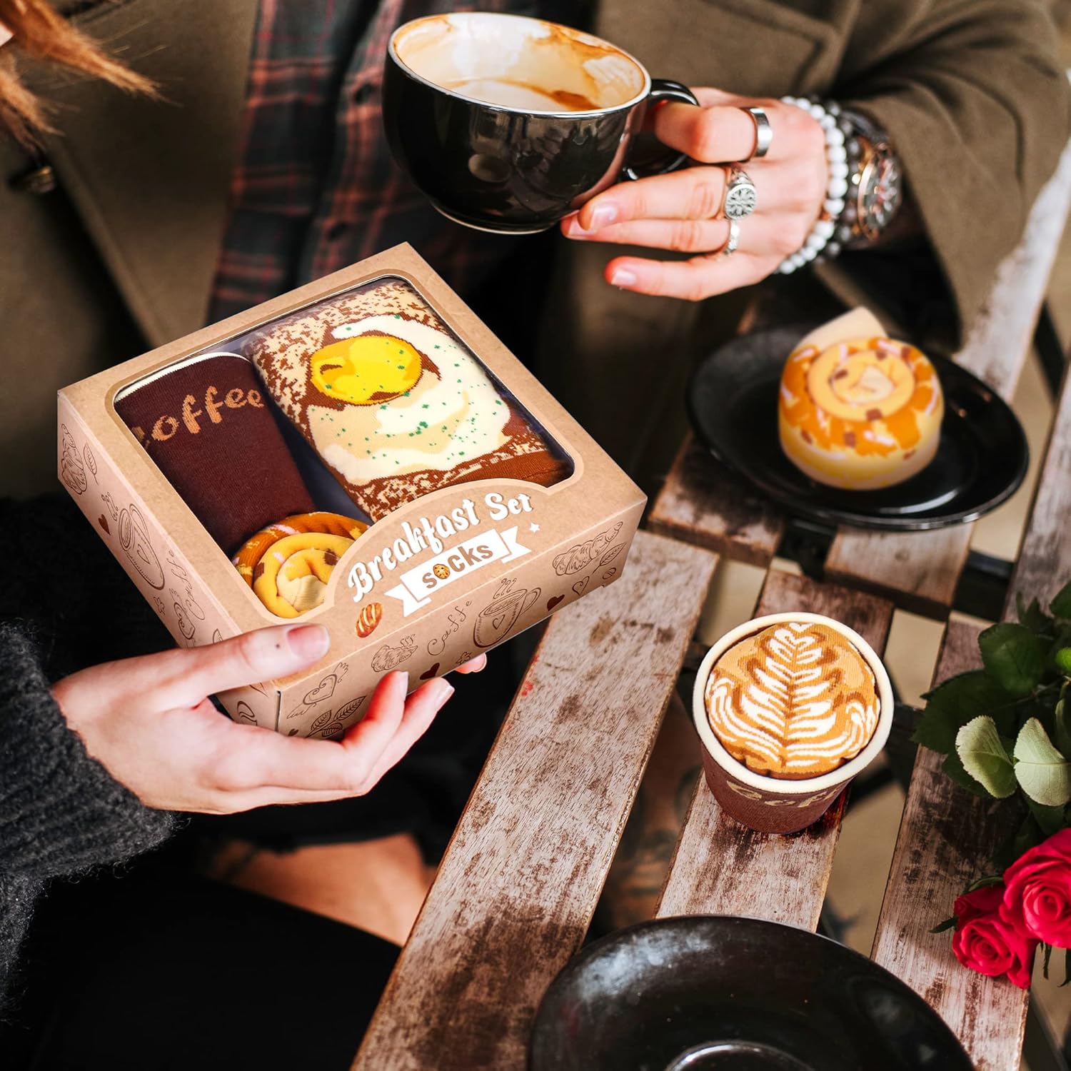 AGRIMONY Funny Breakfast Pancake Socks Box for Men Women Teen Boys - Novelty Fun Funky Crazy Silly Crew Socks - Image 7