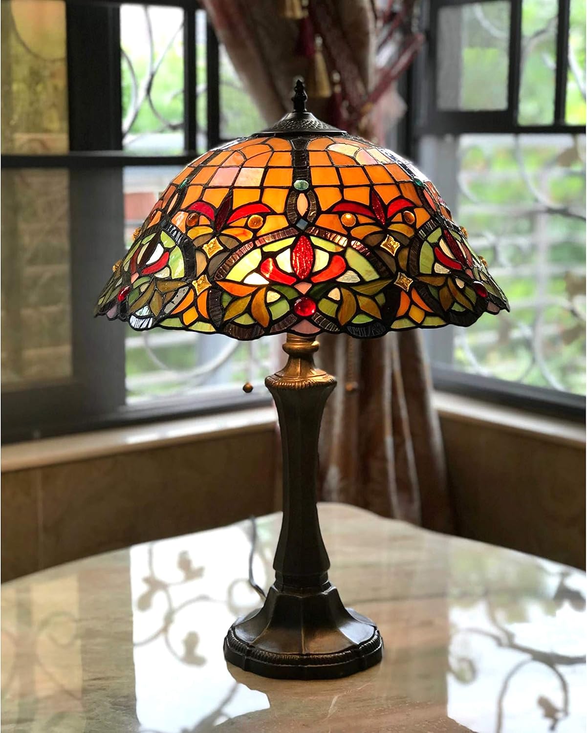 Tiffany-Style 2 Light Victorian Table Lamp 18" Shade