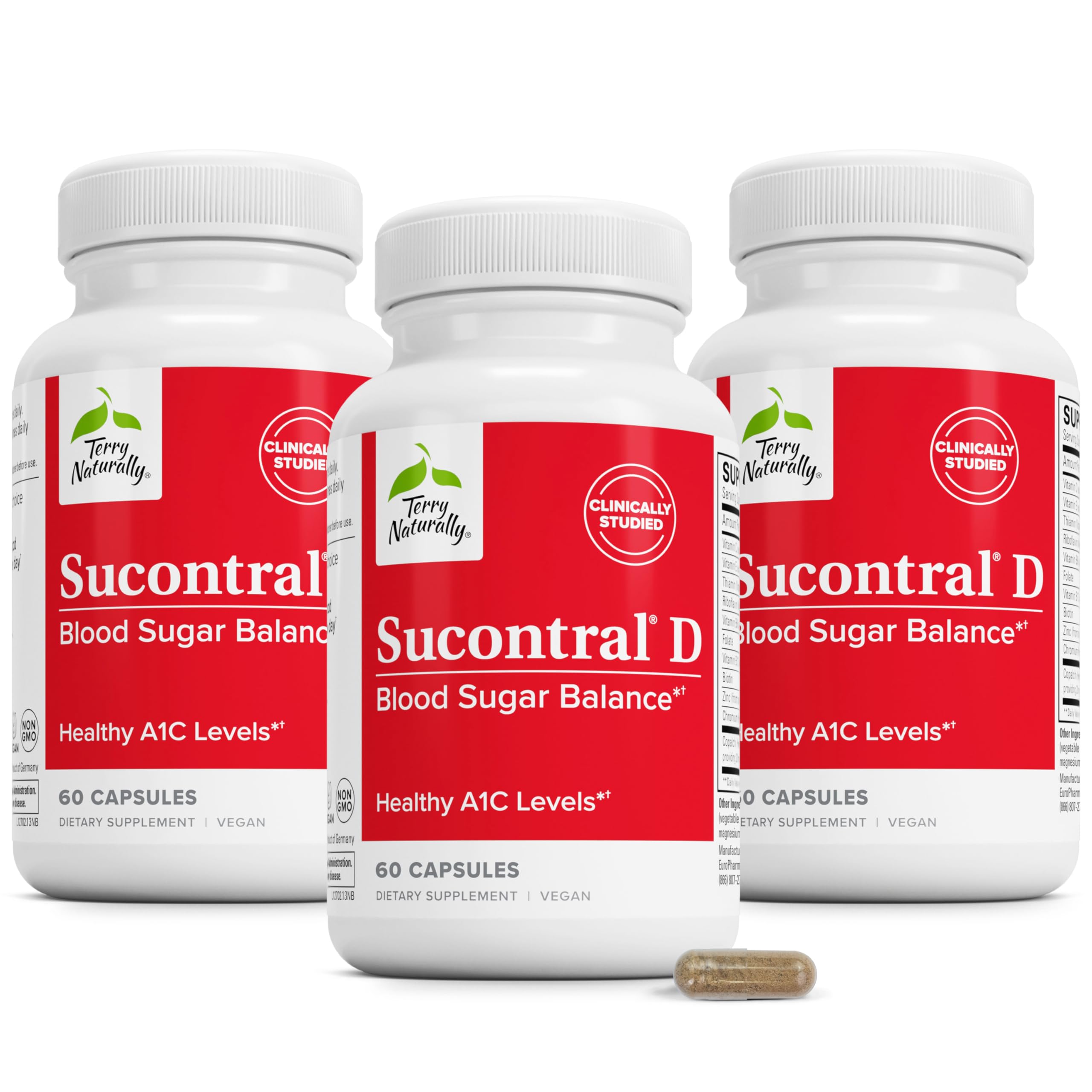 Terry Naturally Sucontral D - Blood Sugar & Carb Metabolism - 60 Count 60 Count (Pack of 3)