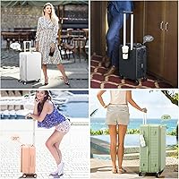 Vista 10 de Maletas ligeras de viaje con portavasos y soporte para teléfono, Blanco, Expandible 24 pulg.