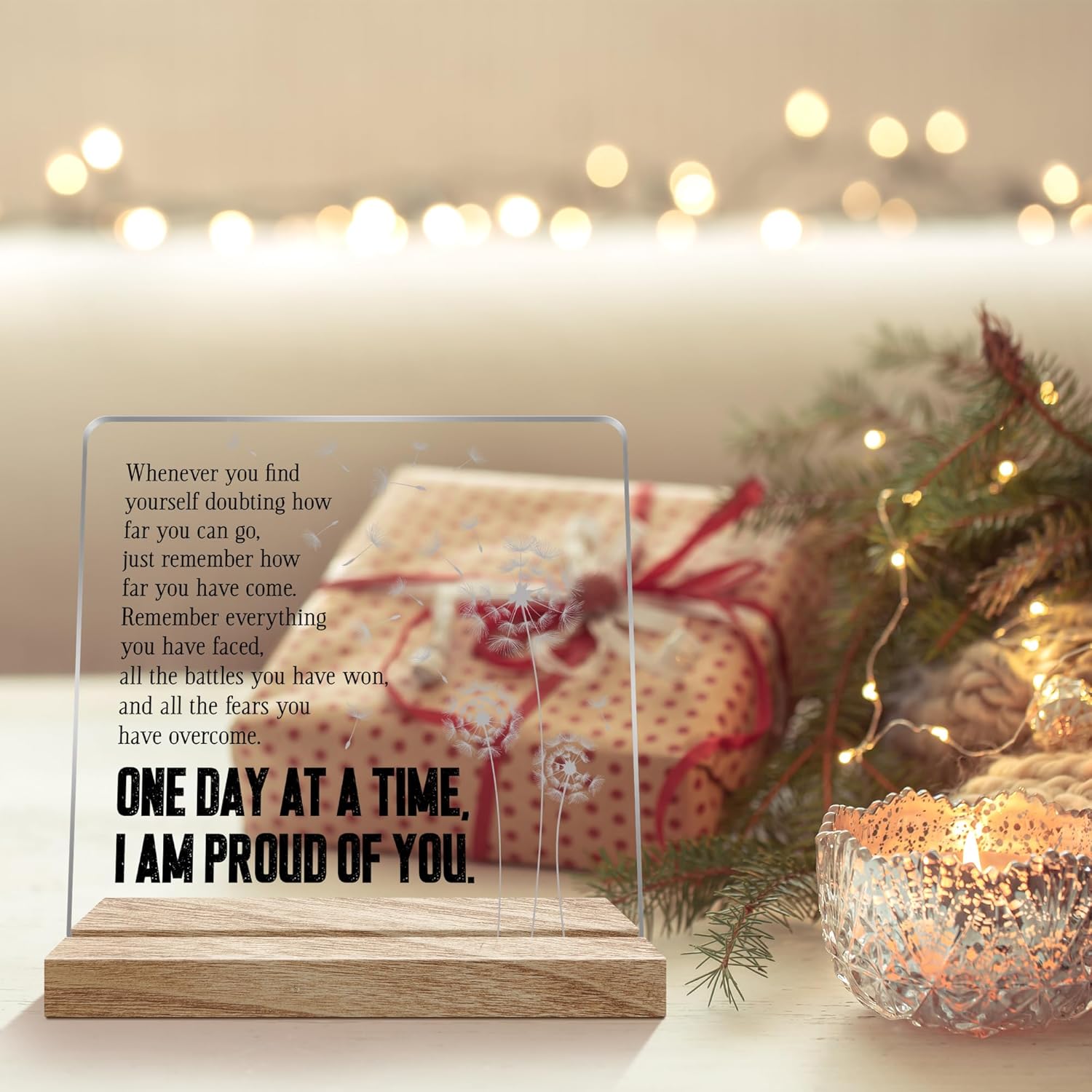 Sobriety Desk Décor Gifts for Men, Sober Gifts for Women, Motivational Desk Sign Decoration for Home, 4x4 Inches - Image 4