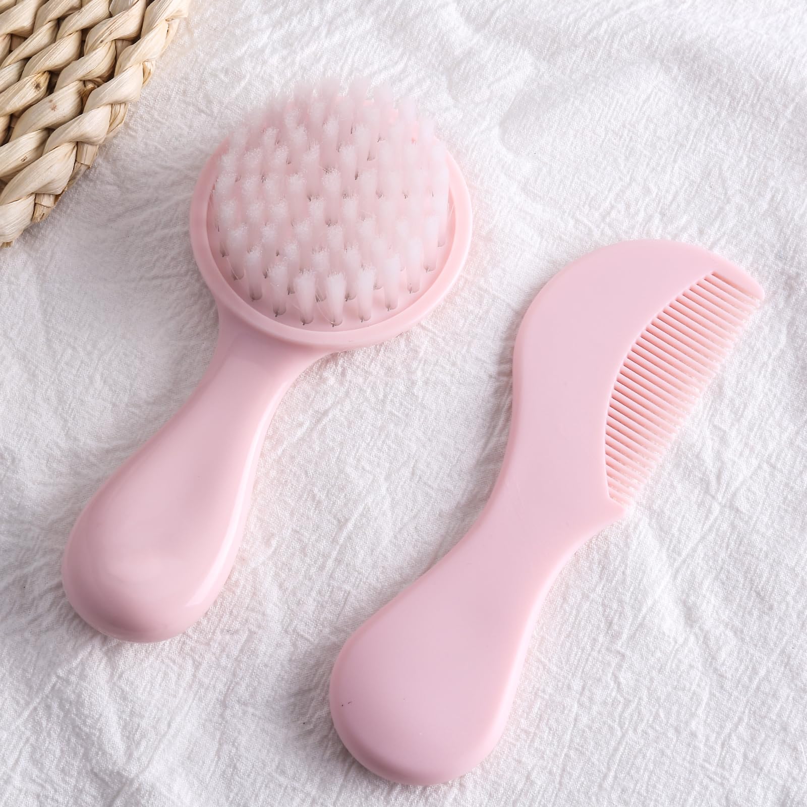 Juego de peine para el pelo de bebé, cepillo suave para el pelo del bebé, juego de peine de pelo de bebé recién nacido, cepillo y peine para el cuidado del bebé, cepillo para el cuidado del bebé, para