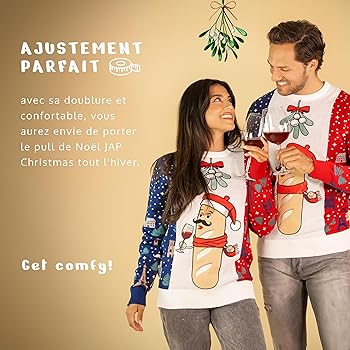 Délire Nippon - Père Noël JAP Christmas - Pull De Noël Noir Pour Homme