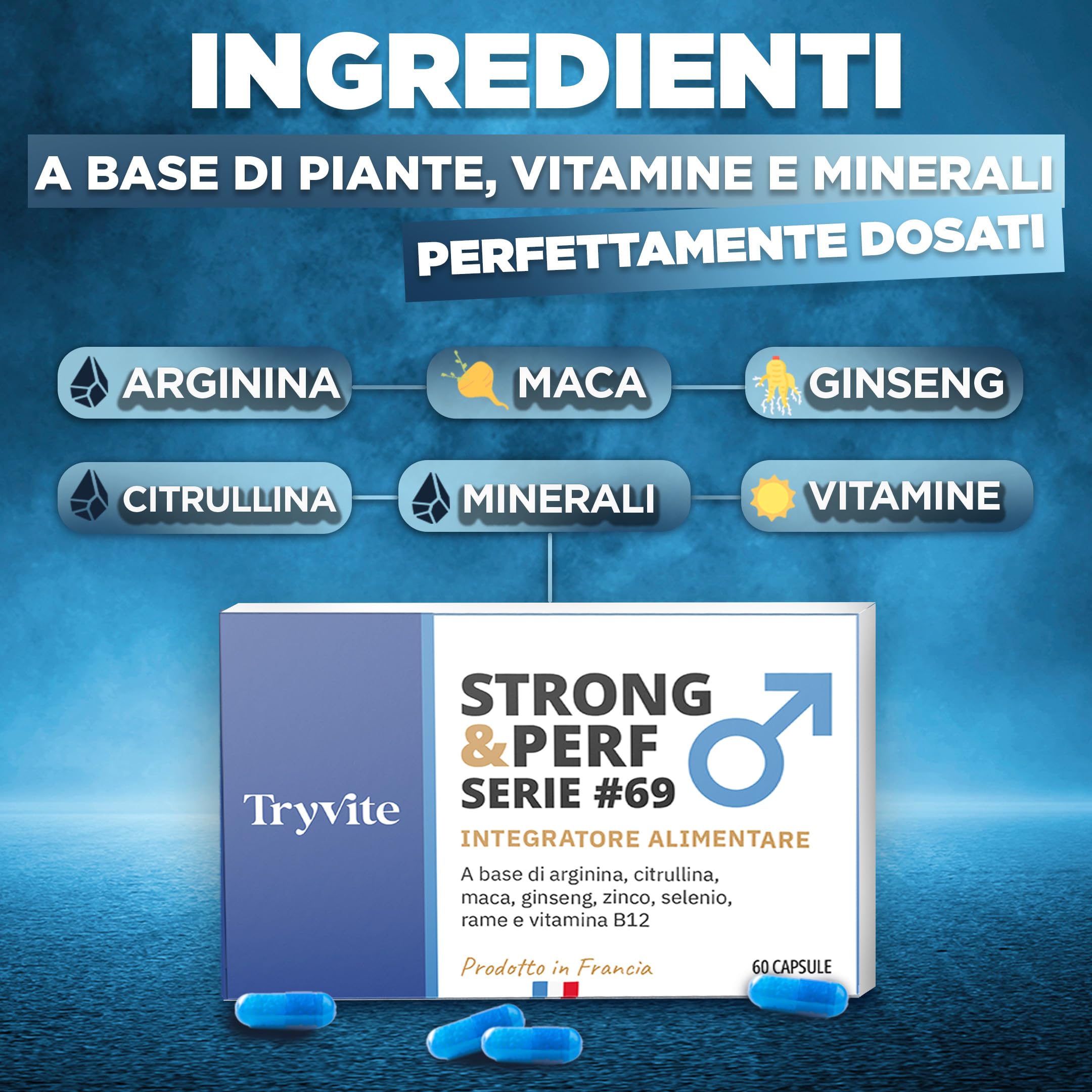 Formule Pour Hommes Actifs | 60 Gélules Avec Ginseng, Maca, Arginine