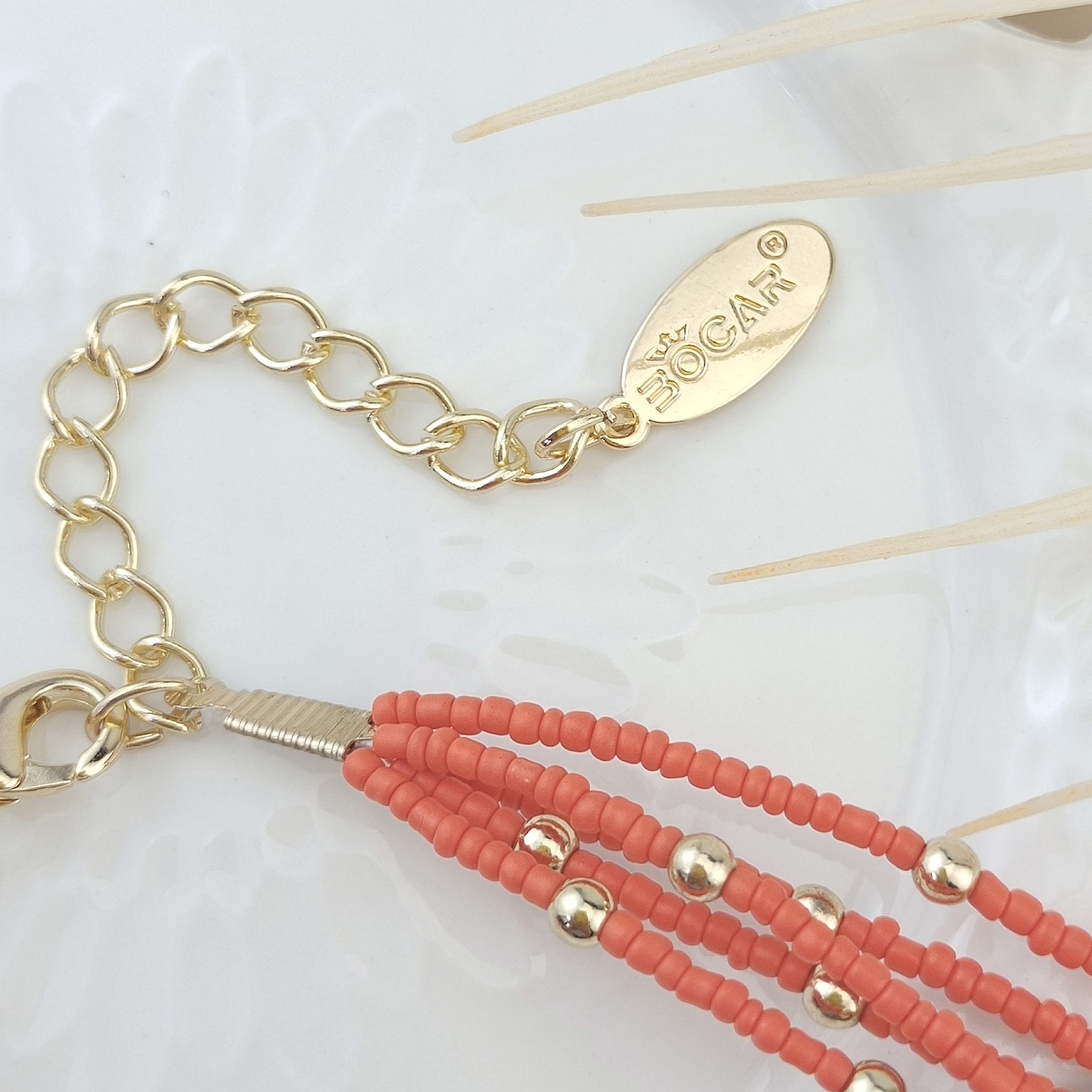 Bocar multi strato 5 filo girocollo collana in rilievo per le donne regalo