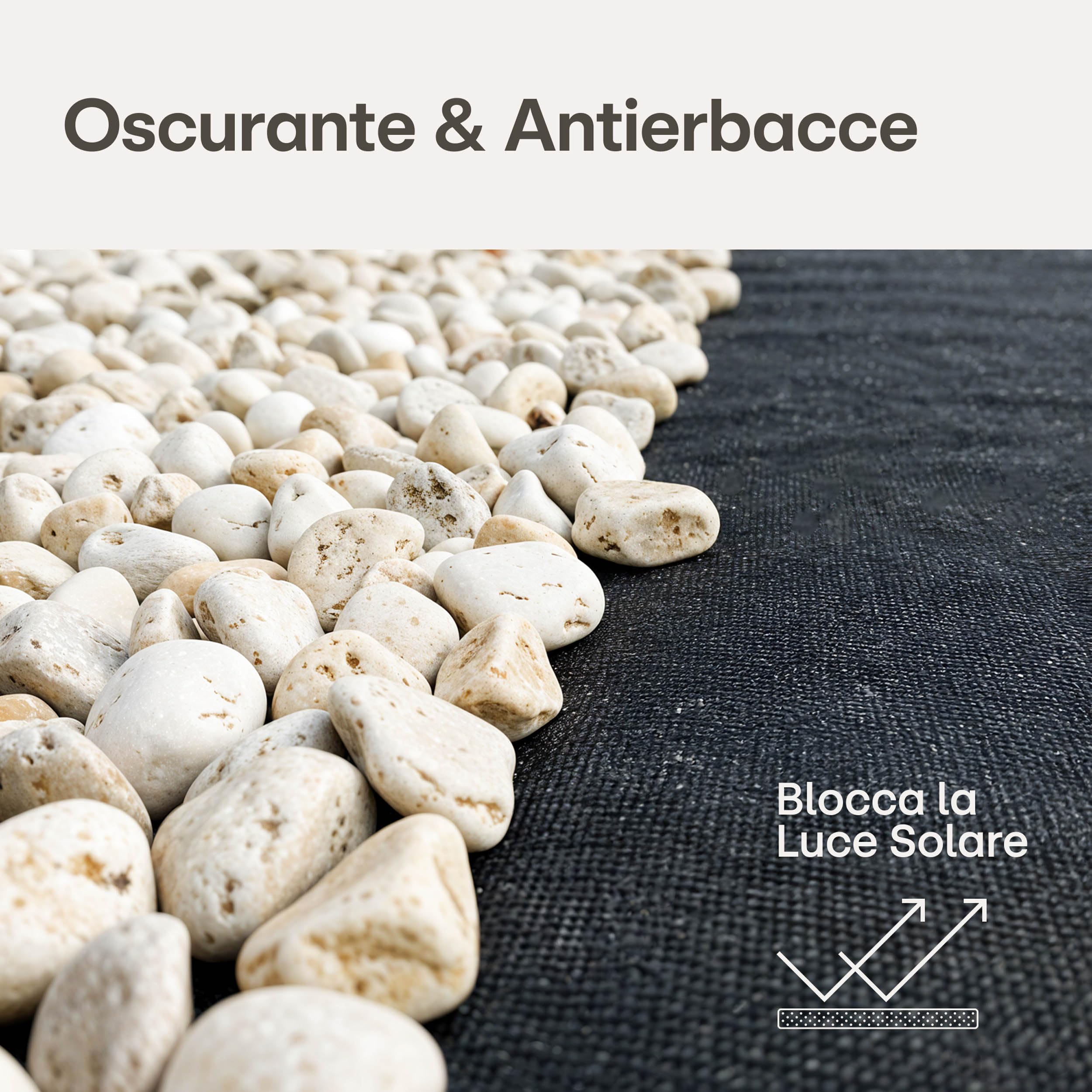 Praknu Telo Pacciamatura 150g/m² con 12 Picchetti – Extra Resistente & Antistrappo – 25m² Telo per Pacciamatura & Controllo Erbacce – Perfetto per Vialetti, Ghiaia & Giardini Rocciosi