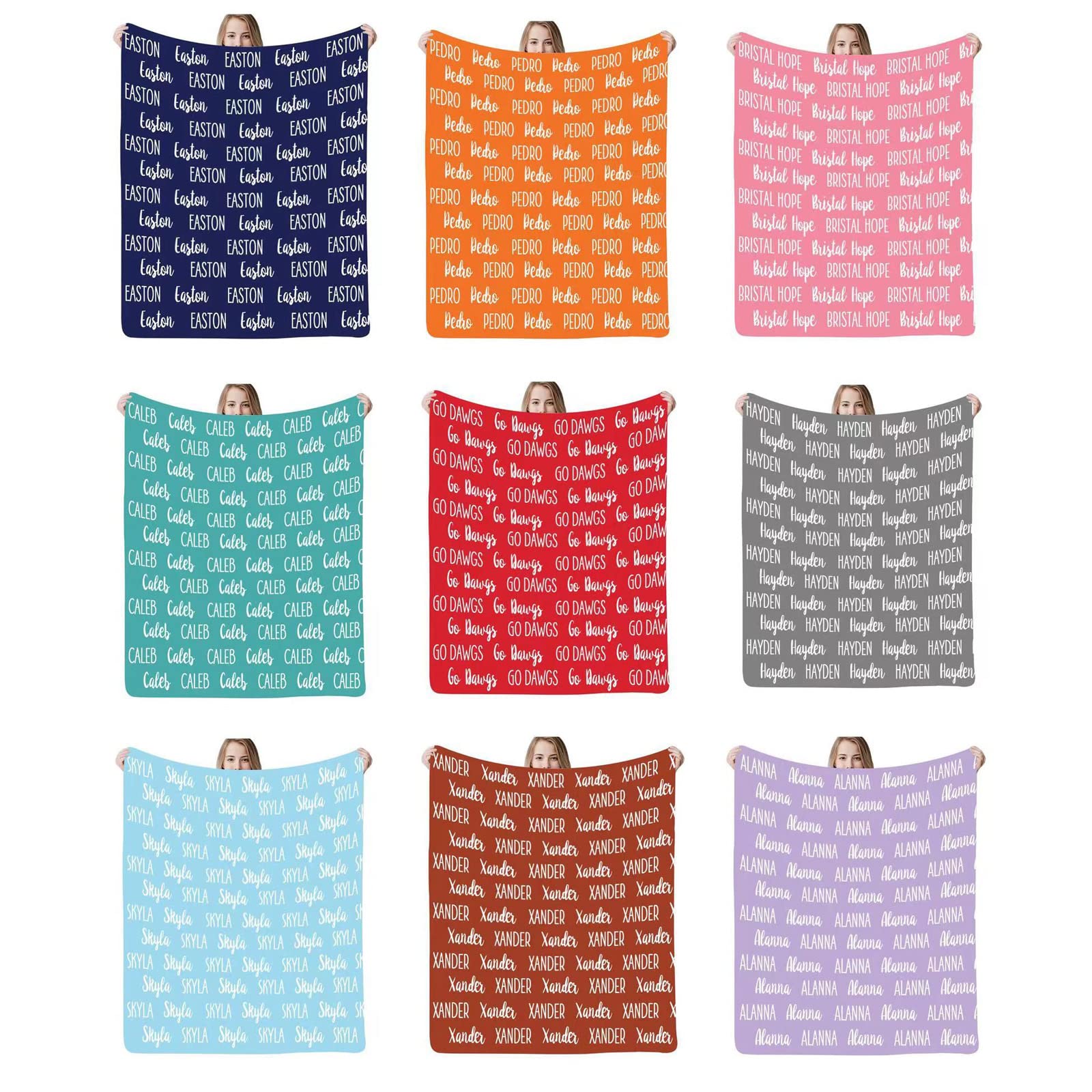 jfu Mantas con nombre personalizadas para niños, manta con nombre personalizado, mantas personalizadas para niños, mantas personalizadas para bebés y niñas (150 x 200 cm)