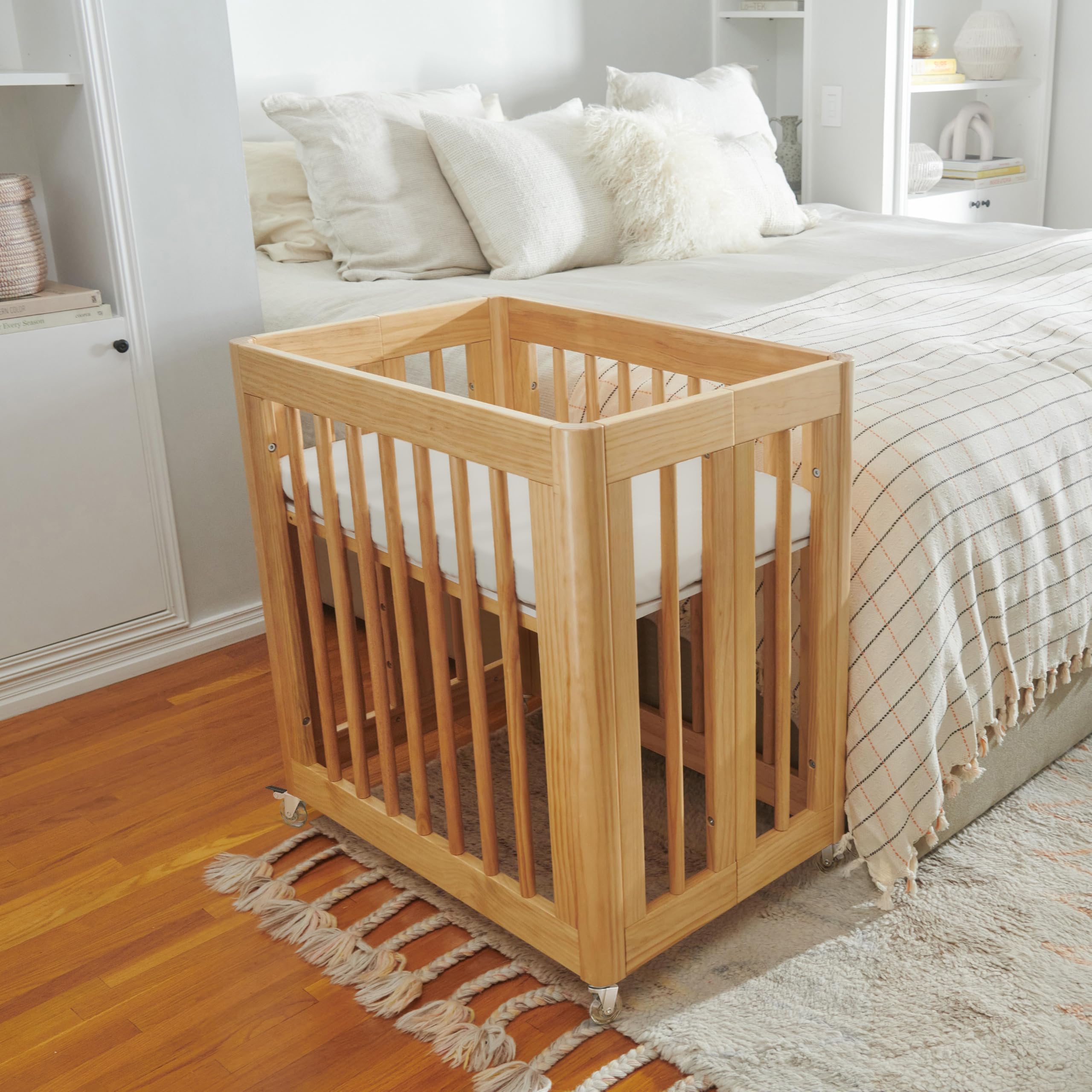 Babyletto Sábanas de Muselina para moisés de bebé para niñas y niños, Funda de Cuna de algodón orgánico Transpirable Certificado Gots, sábanas rectangulares para moisés para bebé, sábanas bajeras de