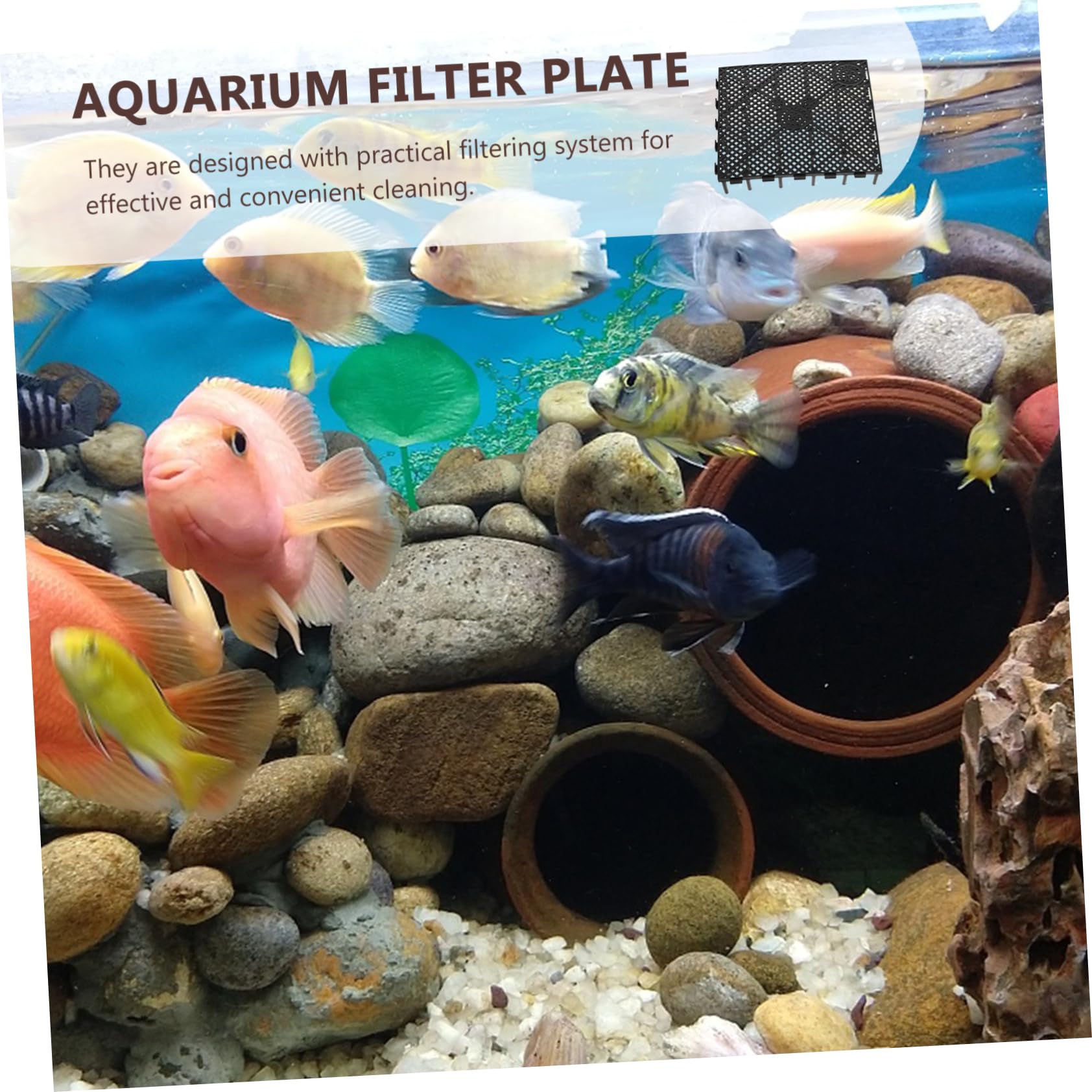 PRETYZOOM 18 Pollici Piastra Filtrante Inferiore del Serbatoio di Pesce Separatore per Acquari Vassoio Divisorio per Acquari Pannello Isolante per Acquario Pallet Ghiaia Griglia Plastica