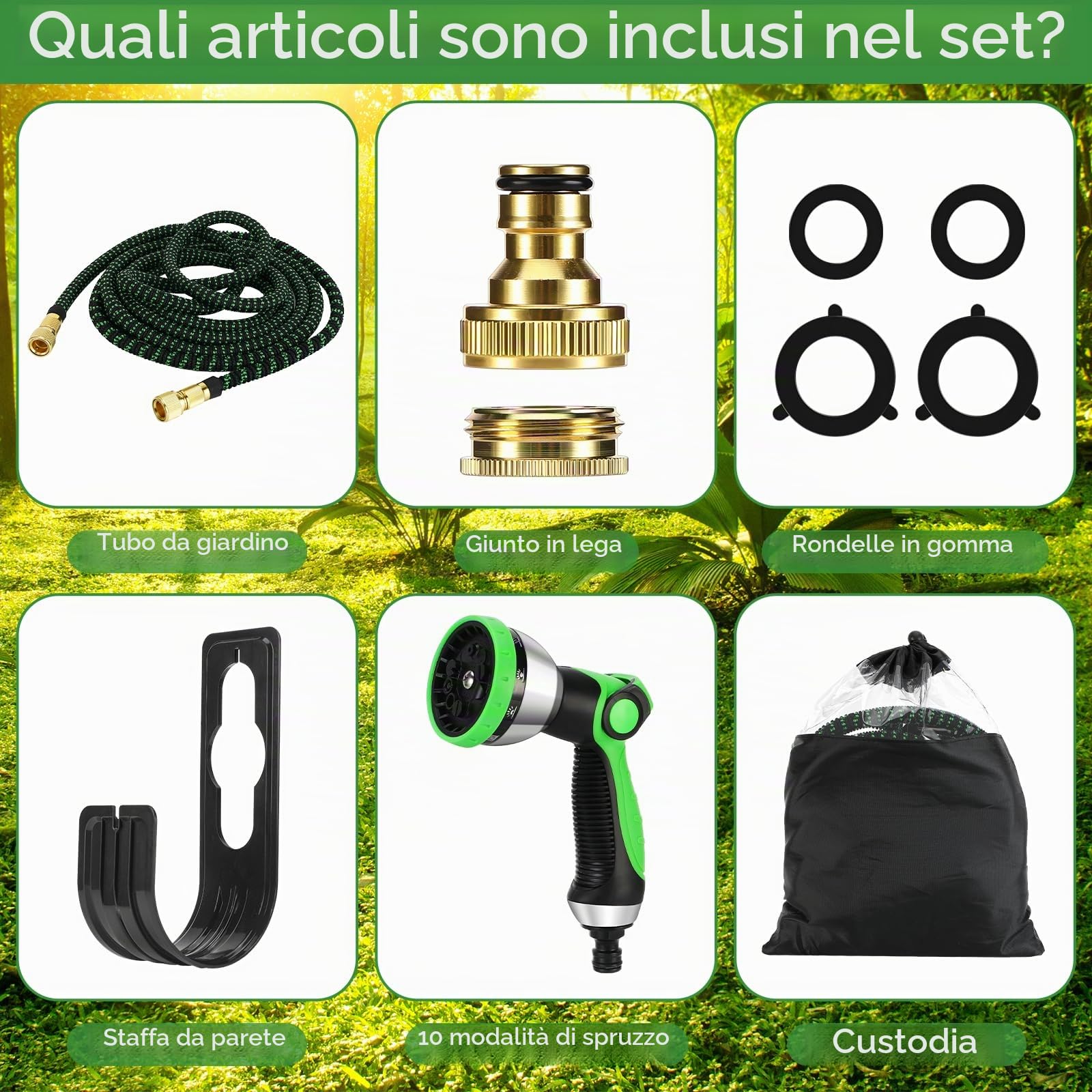 30m Tubo da Giardino Estensibile,Canna Acqua Giardino