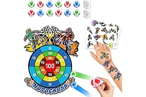 36PCS Dirt Bike Birthday Decorations Party Game Dart Board