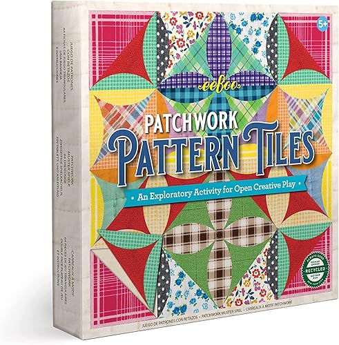 Miniatura 1 de eeBoo Azulejos con patrón de retazos, fomenta el juego abierto y creativo, una actividad exploratoria, permite a los niños pensar creativamente,