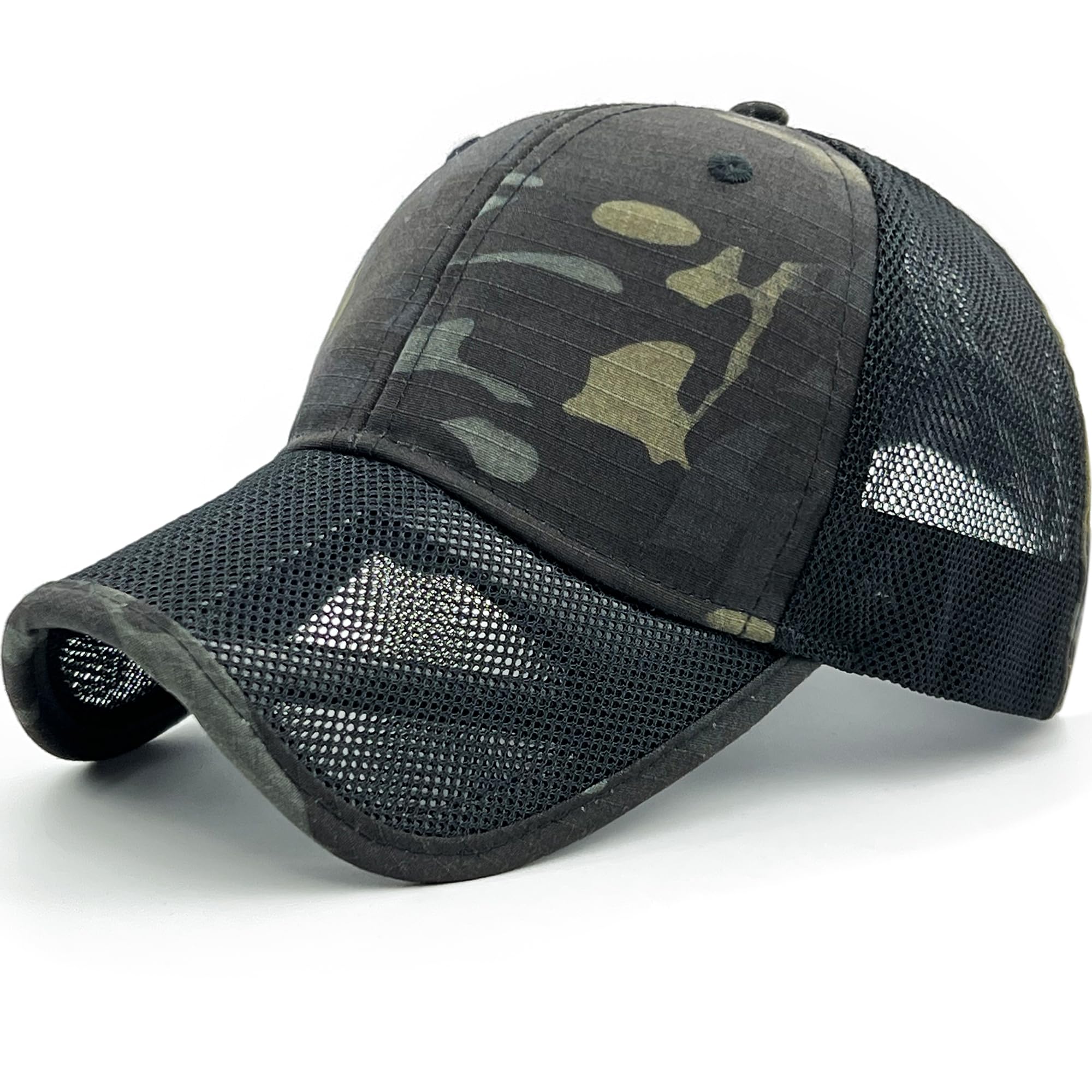 Loneshark Men's Multicam Camo Mesh Baseball Hat American Flag Usa Eagle Tactical Operator Patriotic Caps Us Army Military Ocp Ball Hats, One Size
