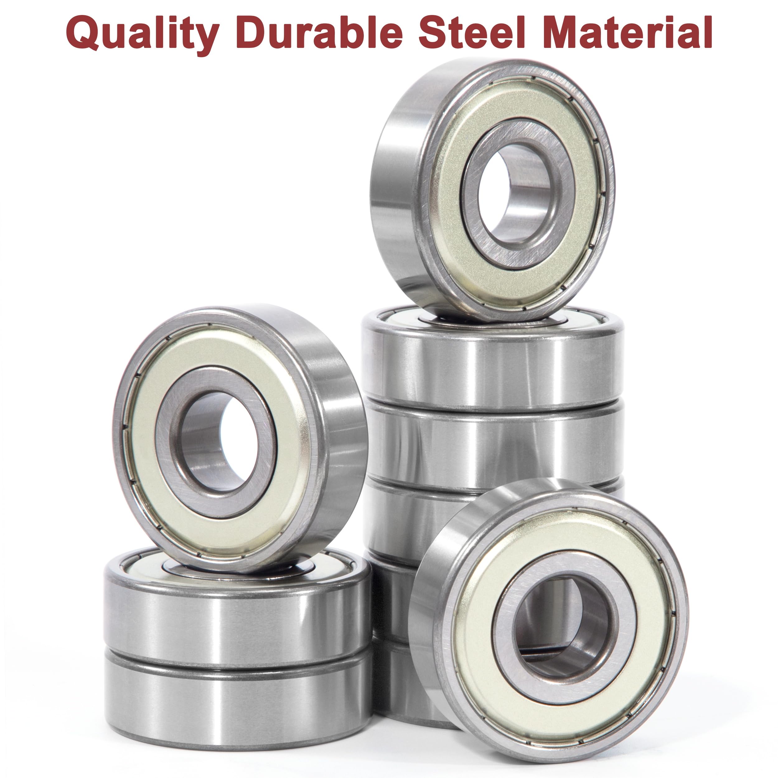 10 piezas 6207ZZ Rodamiento de Bolas, 35x72x17mm Acero cromado con Doble junta metálica, Pre-lubricado, 6207-2Z Rodamientos Rígido de Bolas